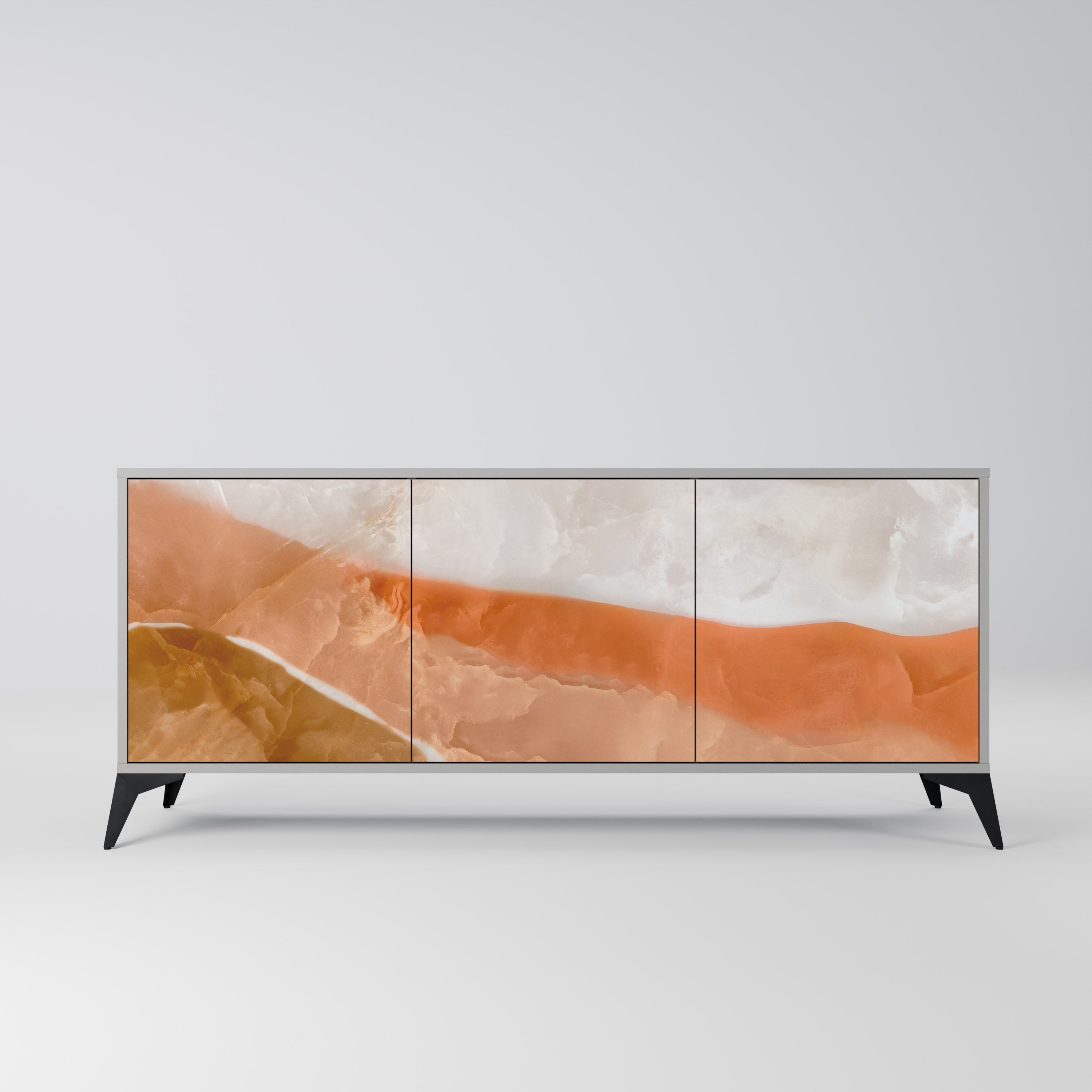 SANDHILLS SPLENDOUR 3-Door Sideboard in Grey Finish