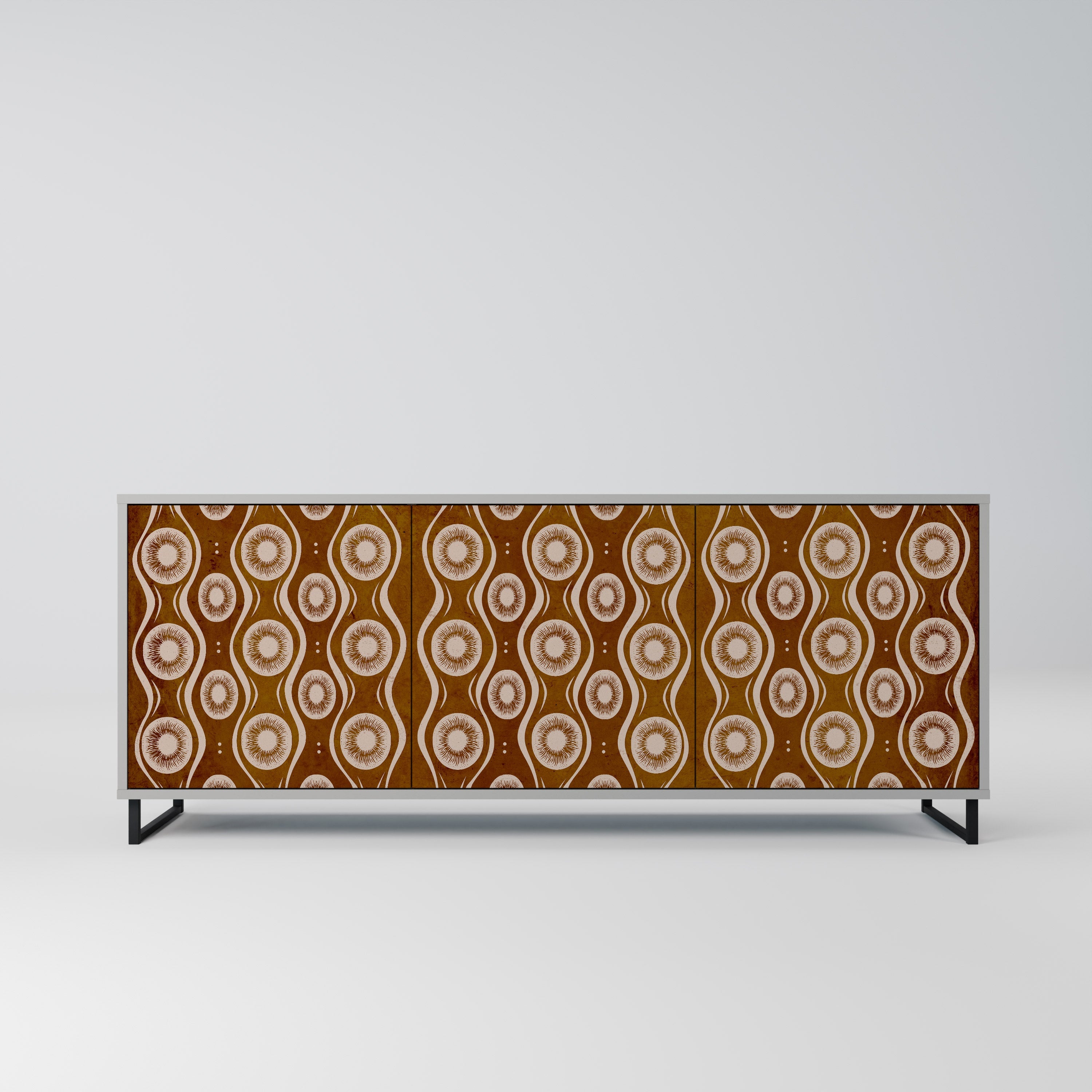 BROWN EYES 3-türiges Sideboard in grauer Ausführung