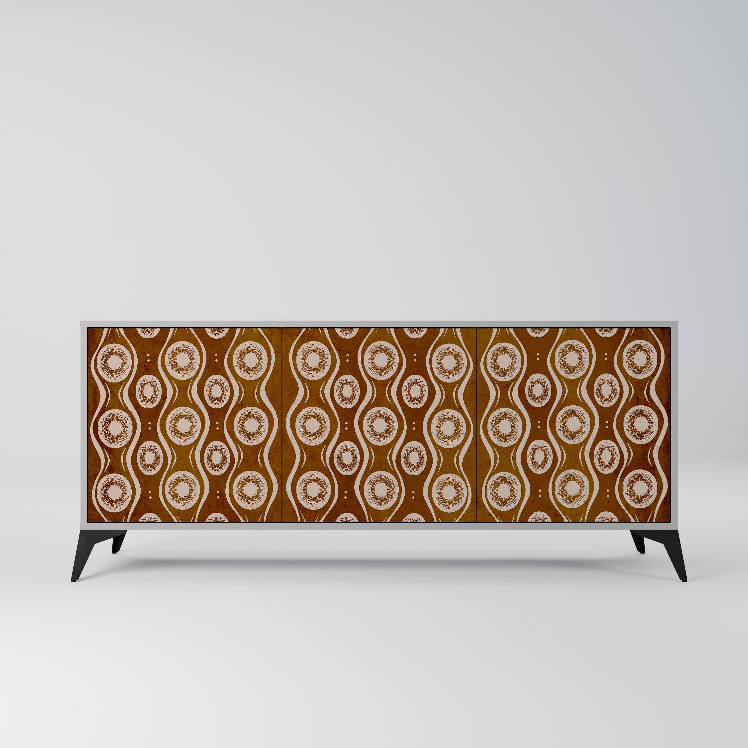 BROWN EYES 3-türiges Sideboard in grauer Ausführung