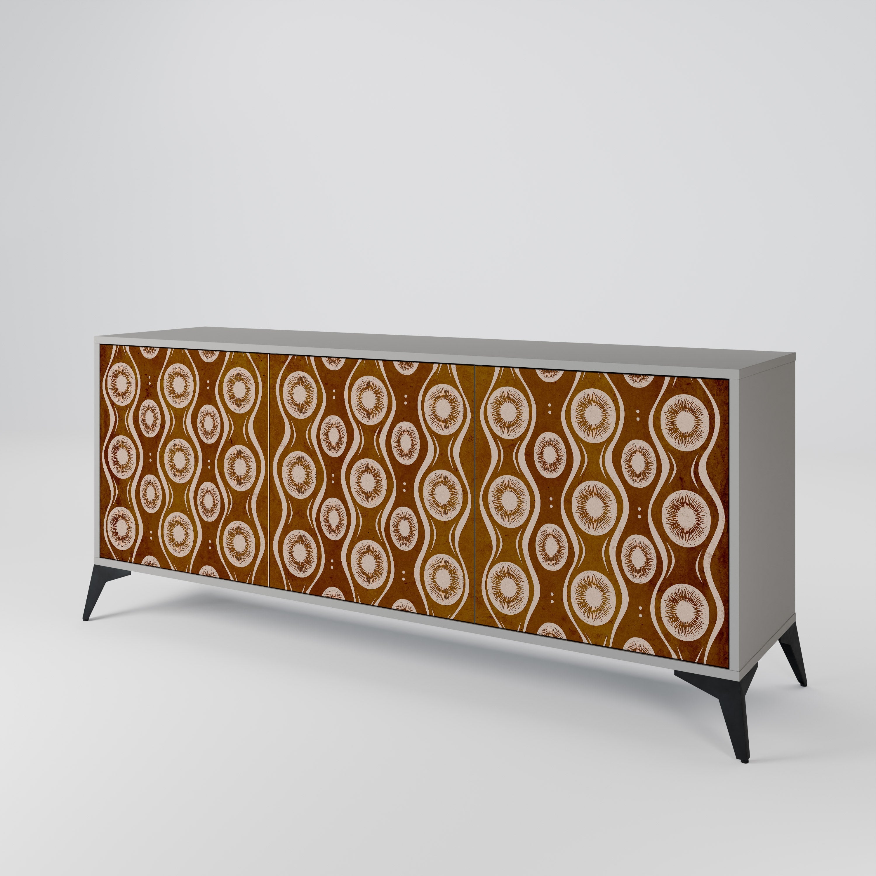 BROWN EYES 3-türiges Sideboard in grauer Ausführung