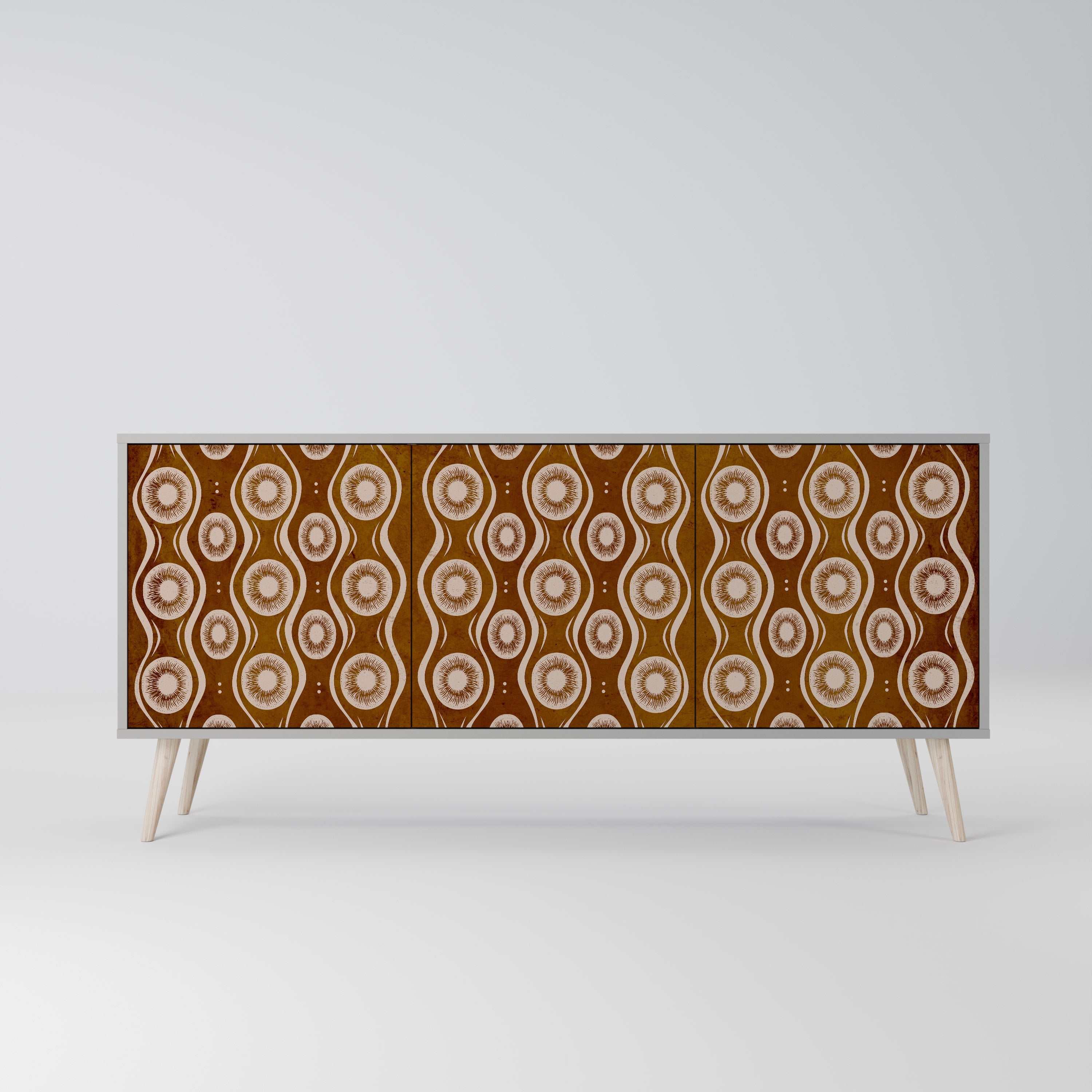 BROWN EYES 3-türiges Sideboard in grauer Ausführung