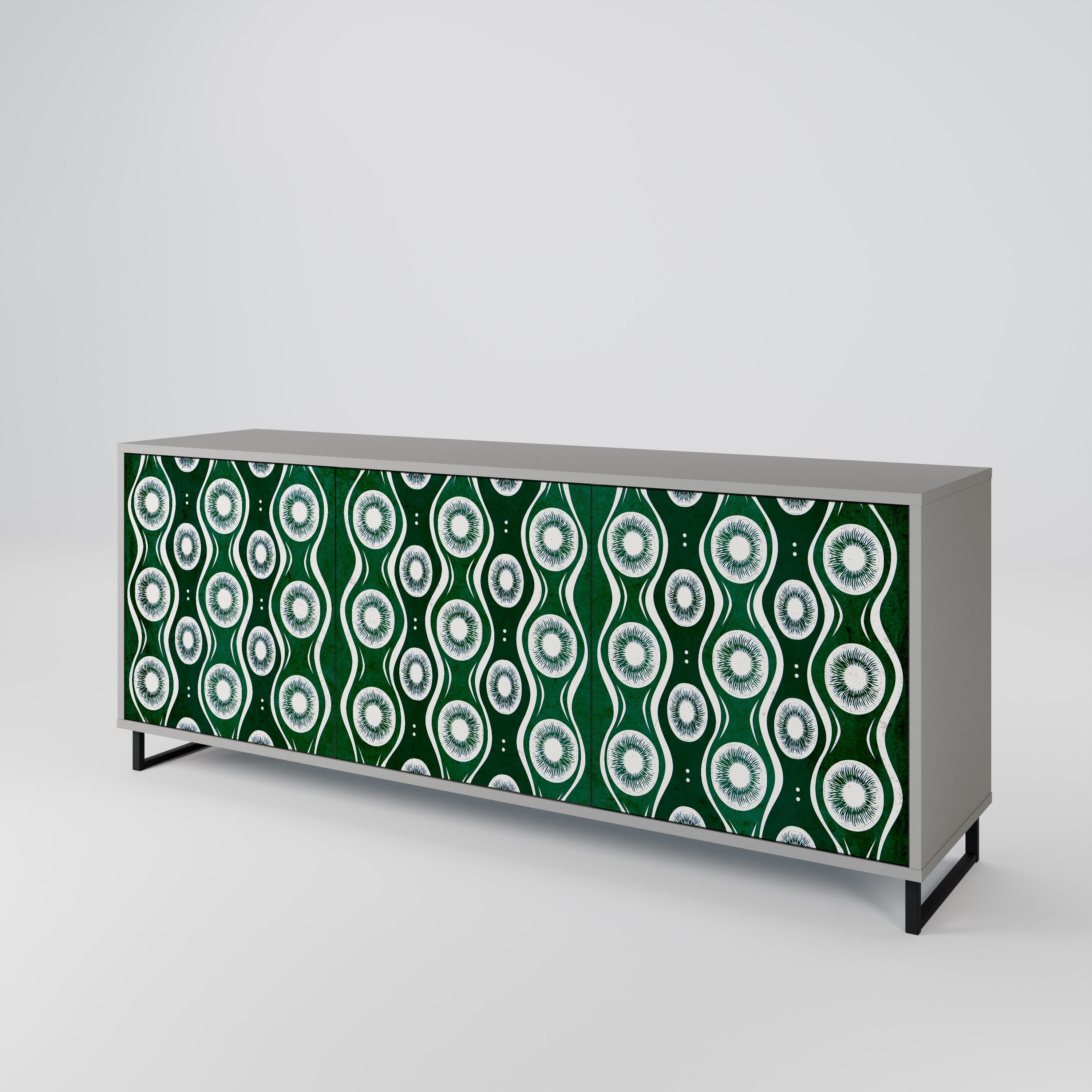 GREEN EYES 3-türiges Sideboard in grauer Ausführung