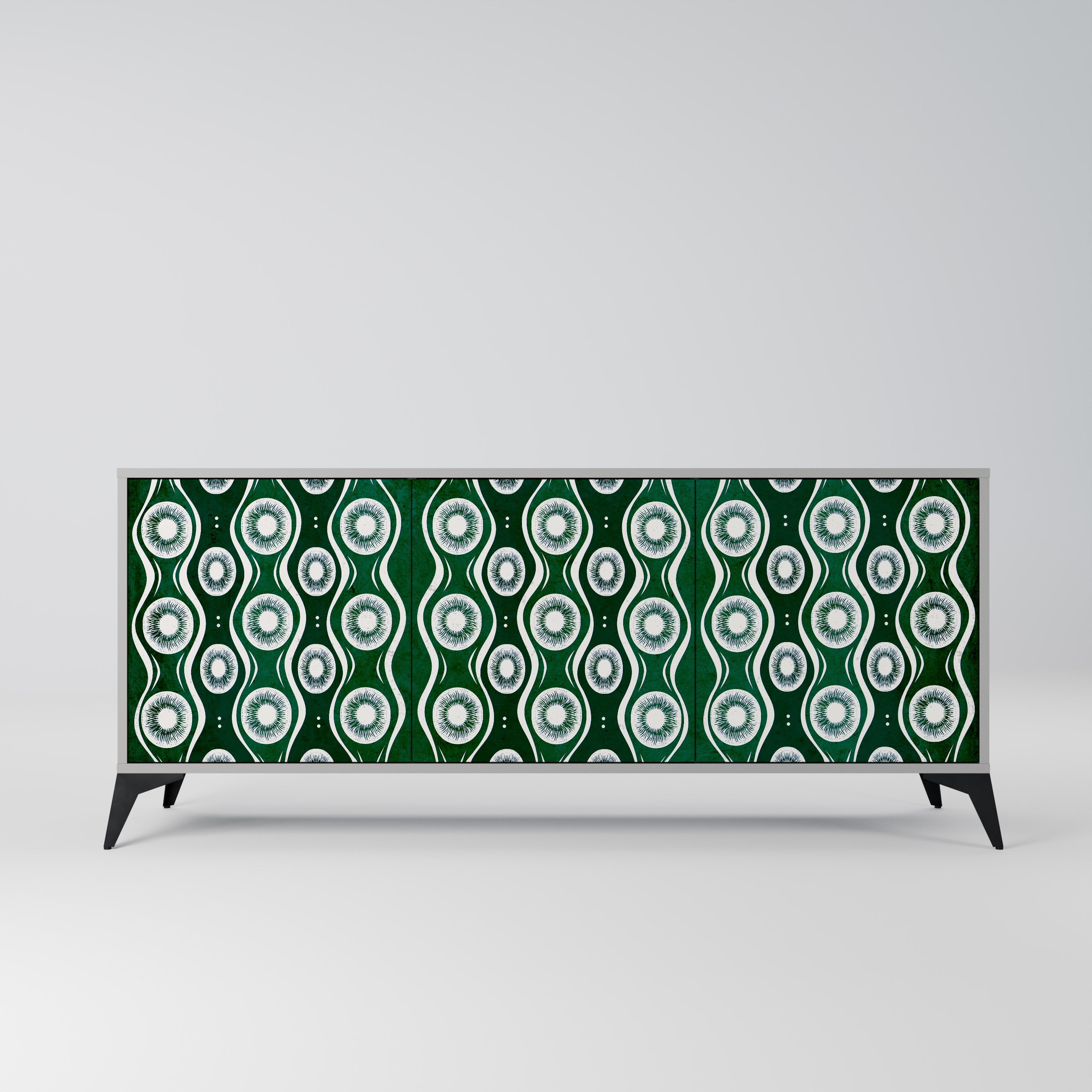 GREEN EYES 3-türiges Sideboard in grauer Ausführung