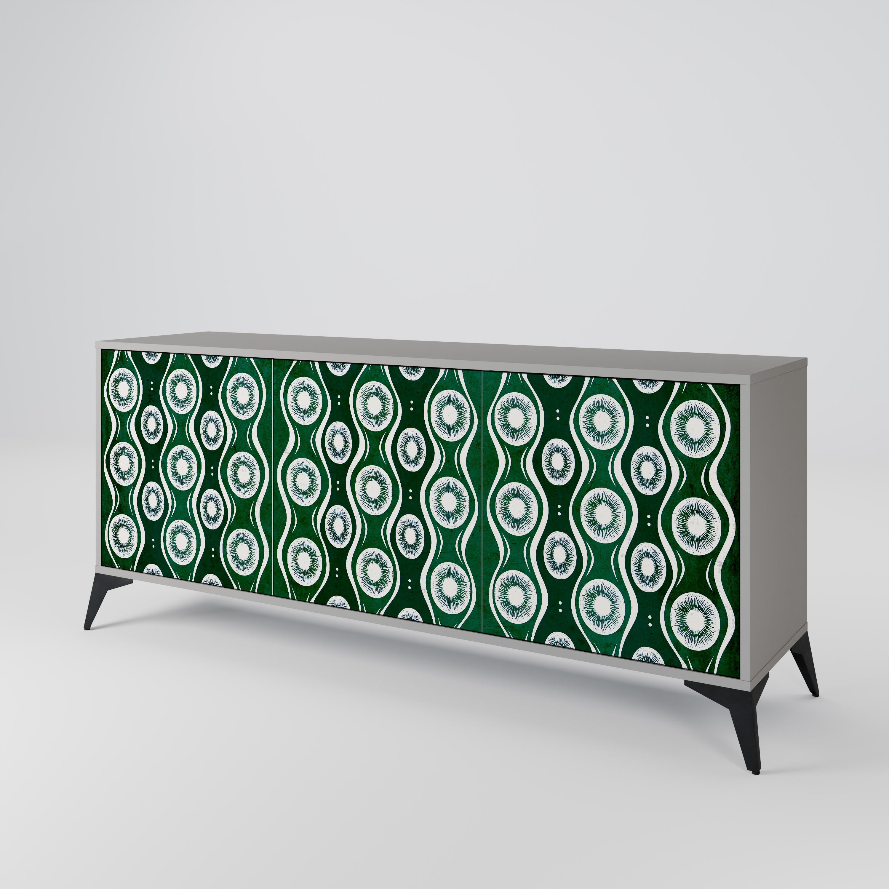 GREEN EYES 3-türiges Sideboard in grauer Ausführung