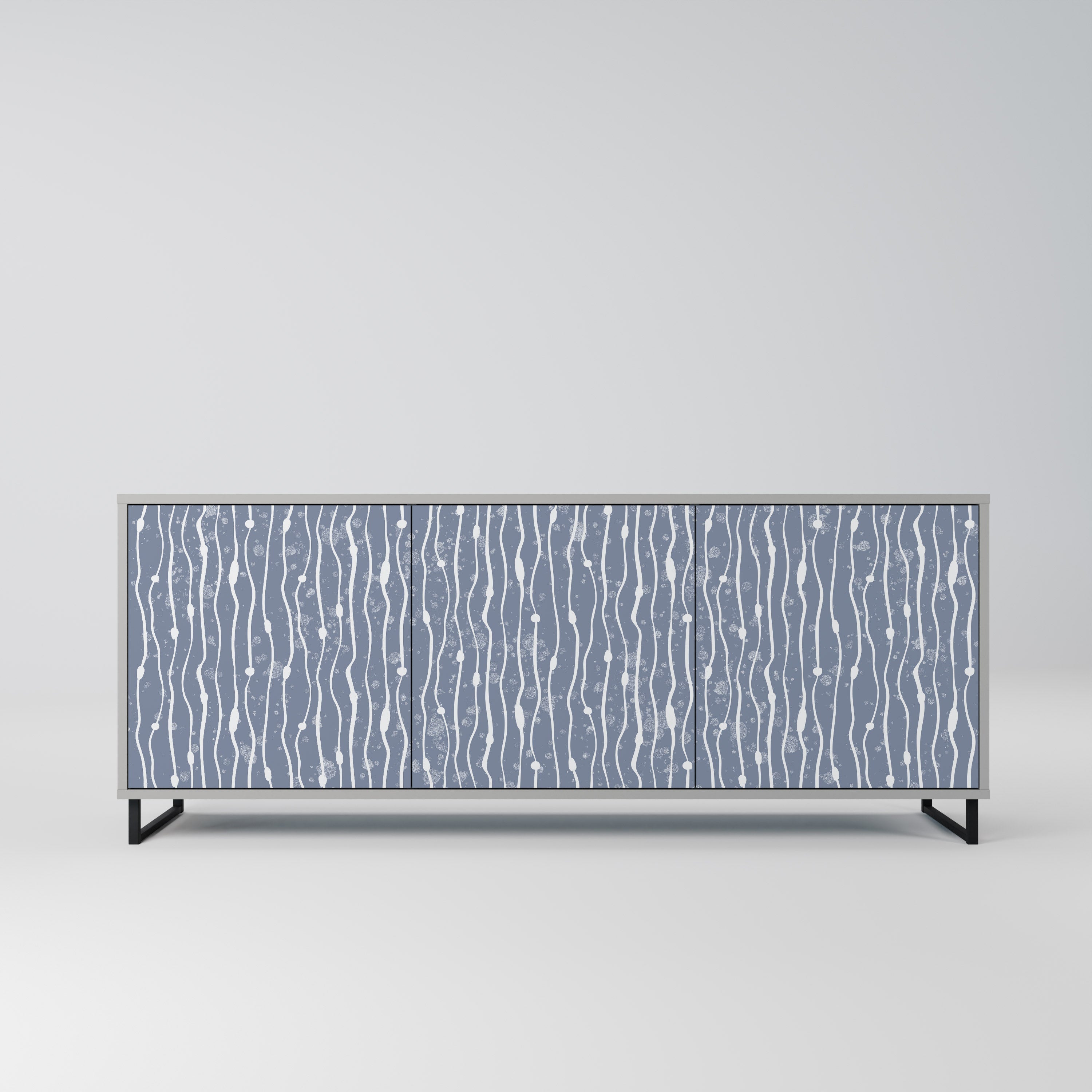 GRAPHITE RAIN 3-türiges Sideboard in grauem Finish