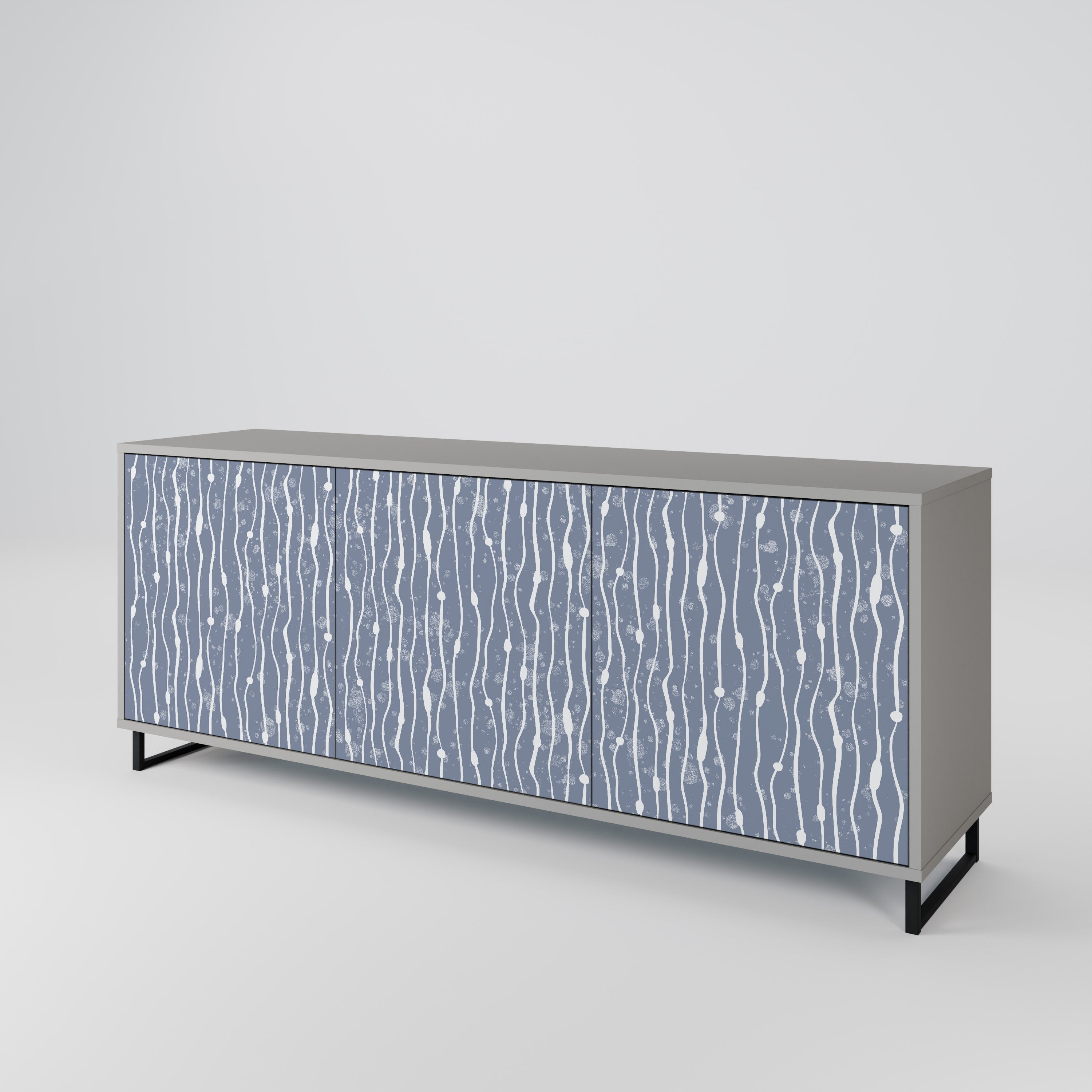 GRAPHITE RAIN 3-türiges Sideboard in grauem Finish