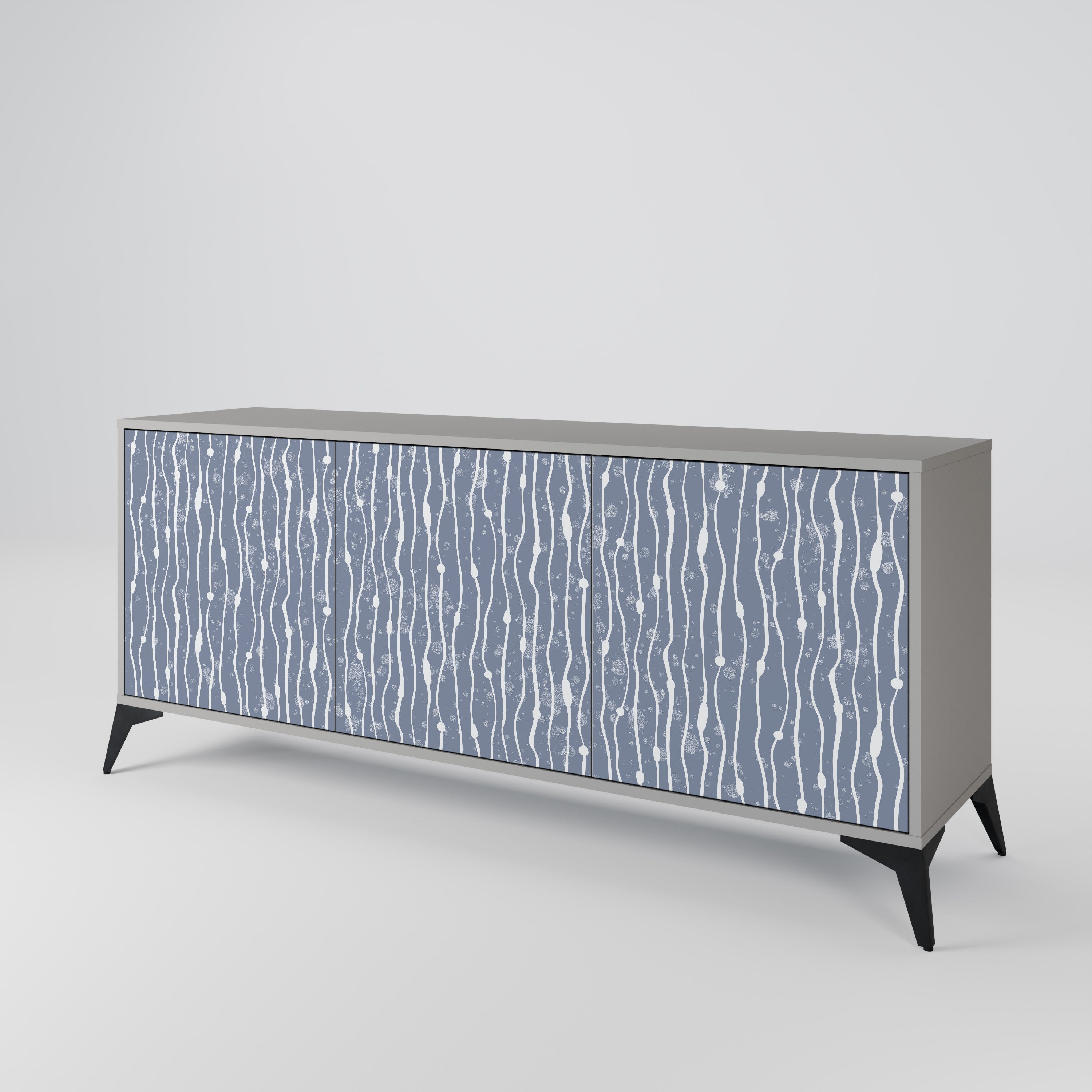 GRAPHITE RAIN 3-türiges Sideboard in grauem Finish
