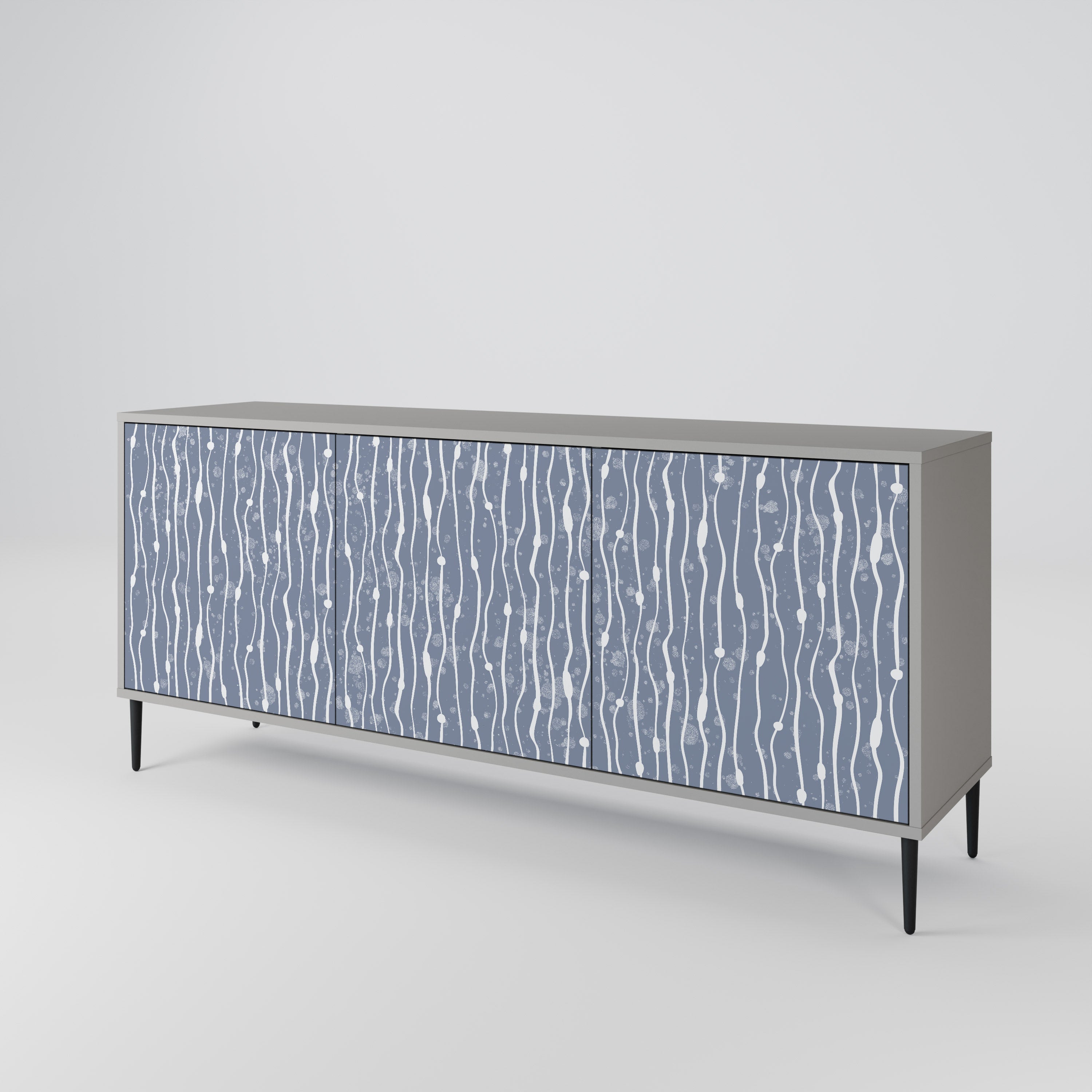GRAPHITE RAIN 3-türiges Sideboard in grauem Finish