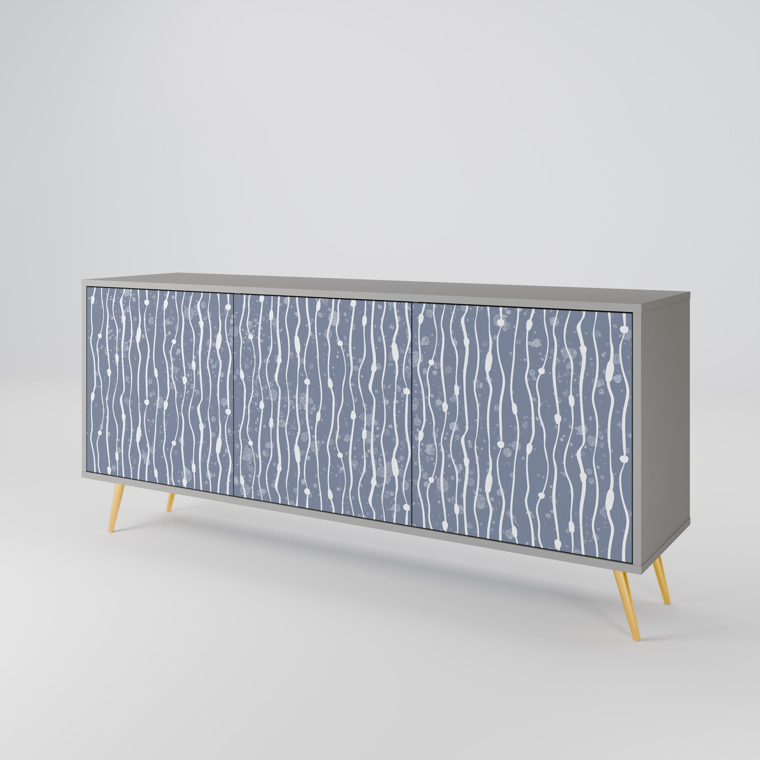GRAPHITE RAIN 3-türiges Sideboard in grauem Finish