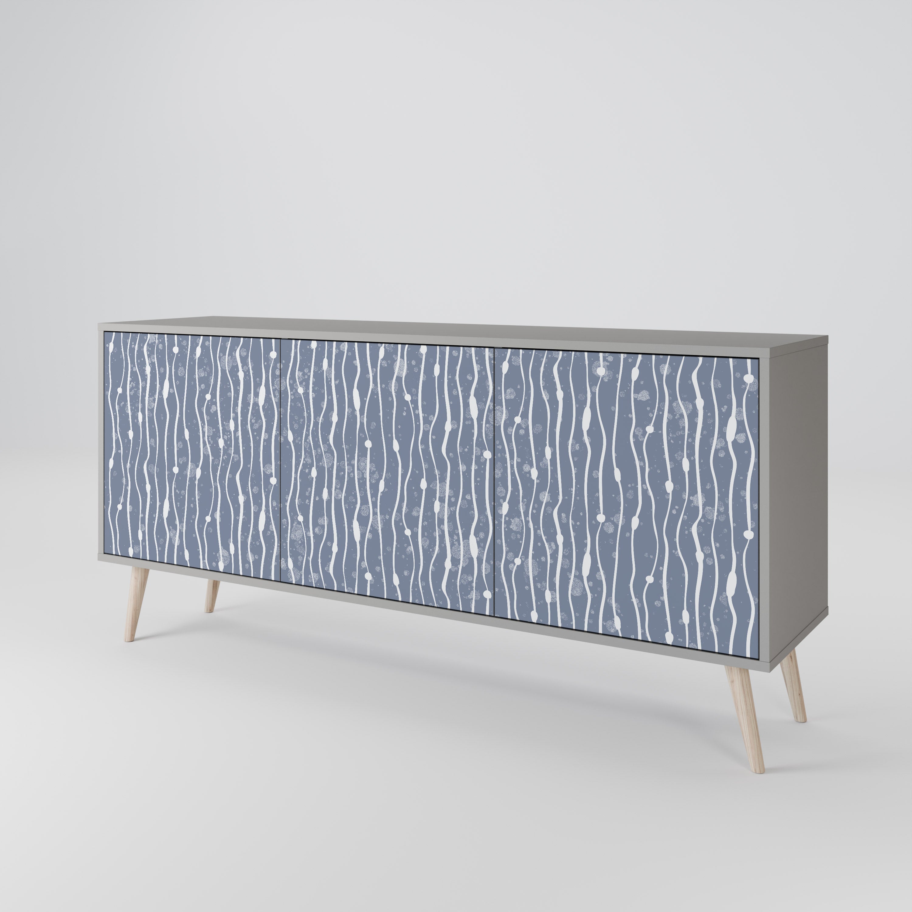 GRAPHITE RAIN 3-türiges Sideboard in grauem Finish