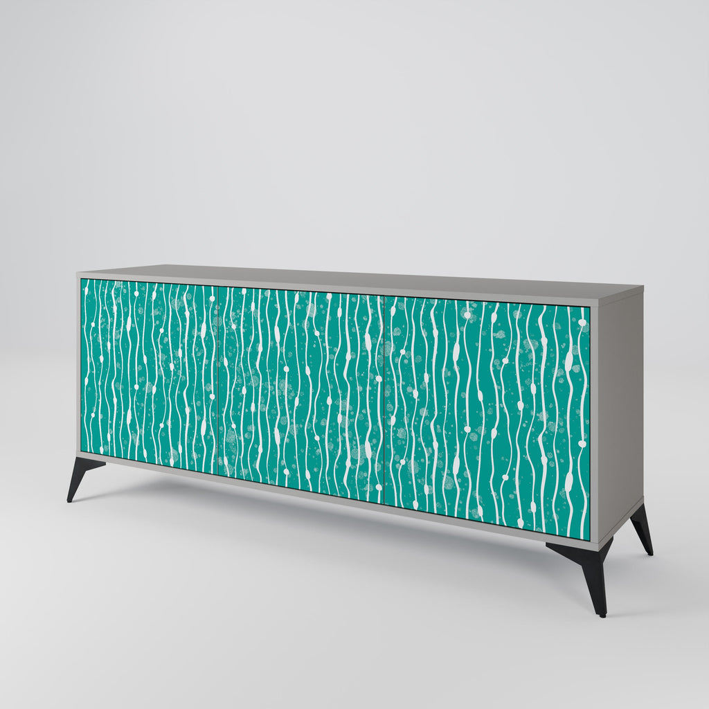 TURQUOISE RAIN 3-türiges Sideboard in grauem Finish