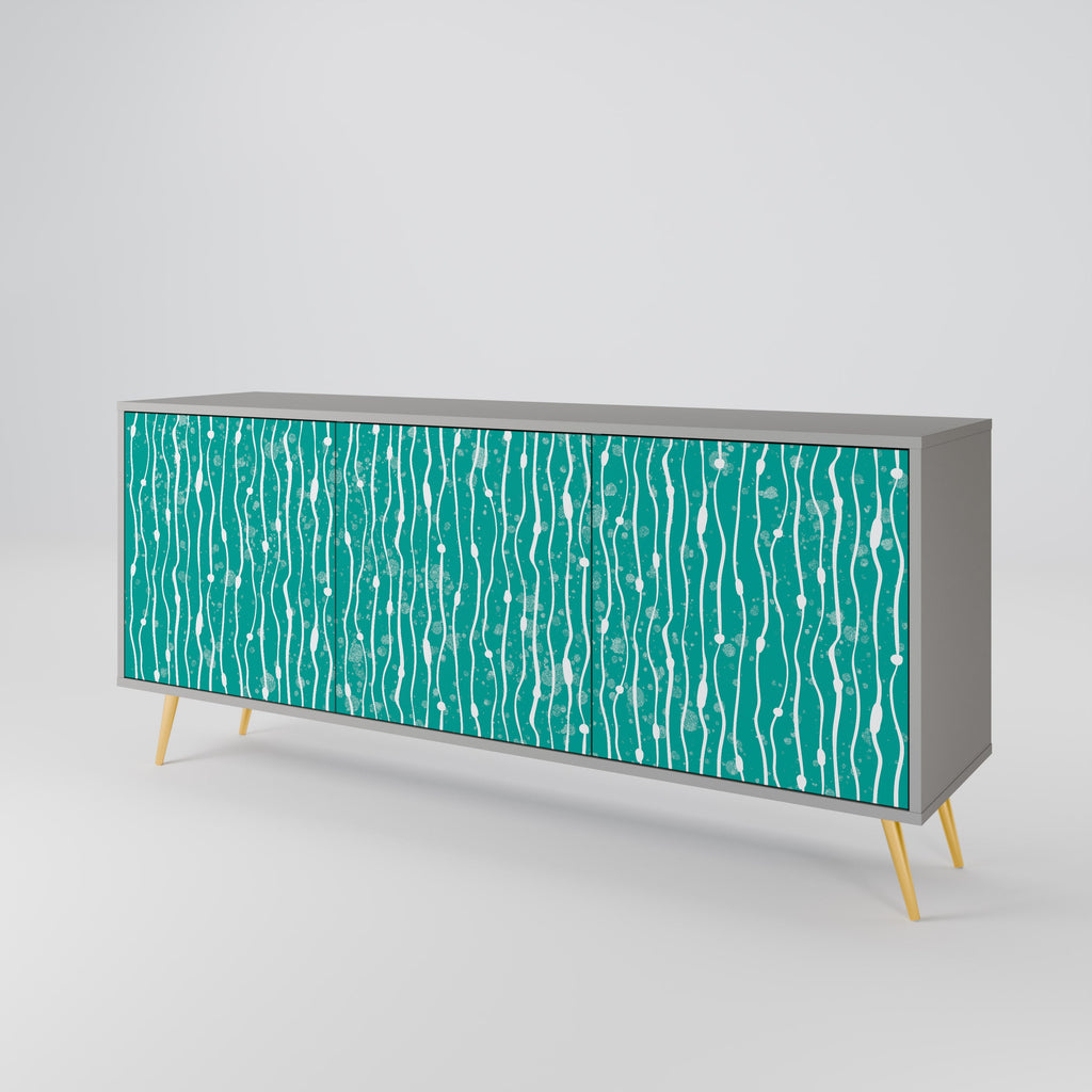 TURQUOISE RAIN 3-türiges Sideboard in grauem Finish