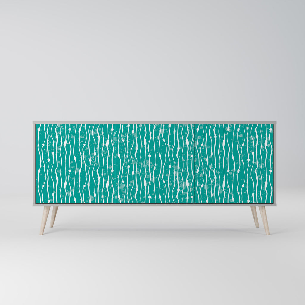 TURQUOISE RAIN 3-türiges Sideboard in grauem Finish