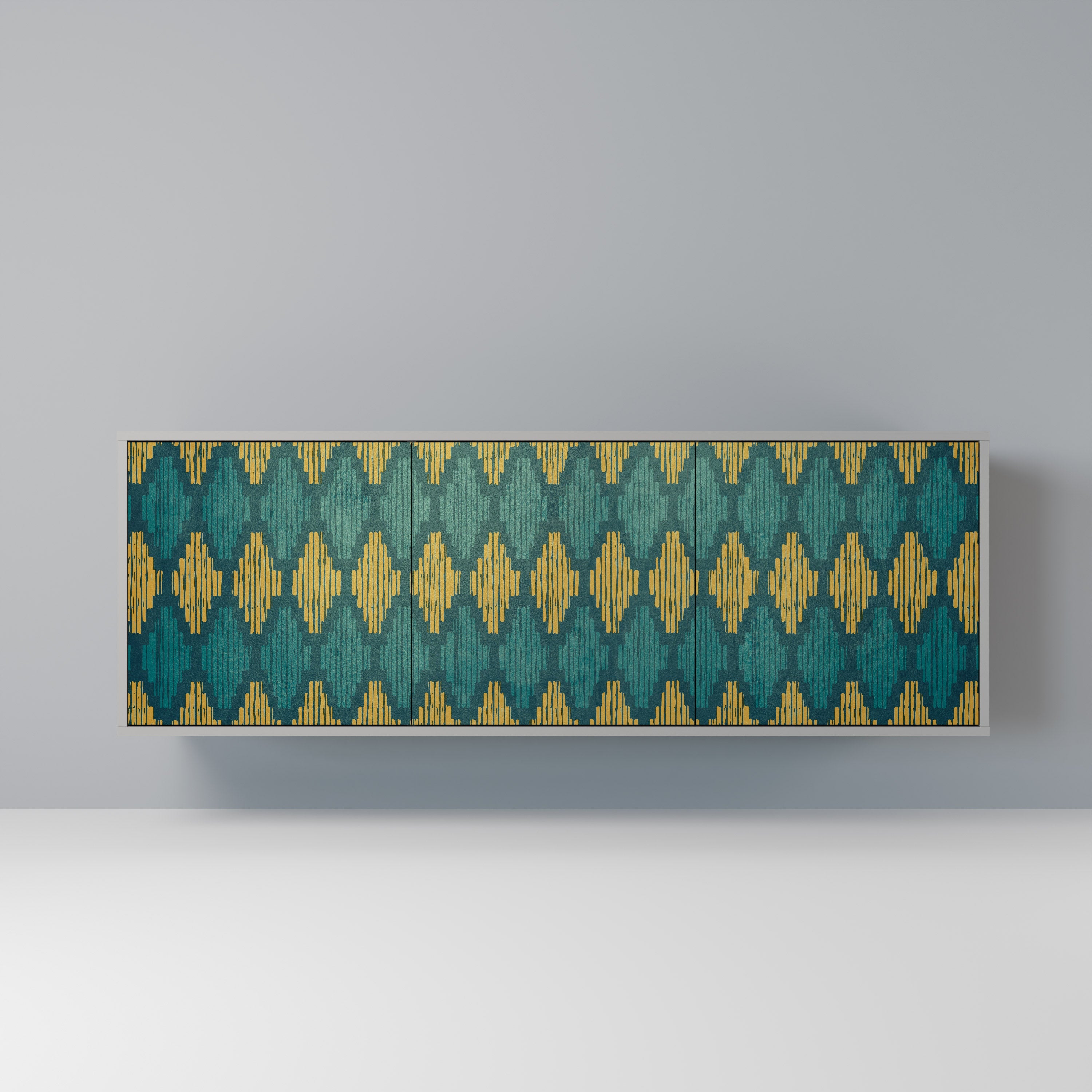 POLYGONS Sideboard mit 3 Türen in grauer Ausführung