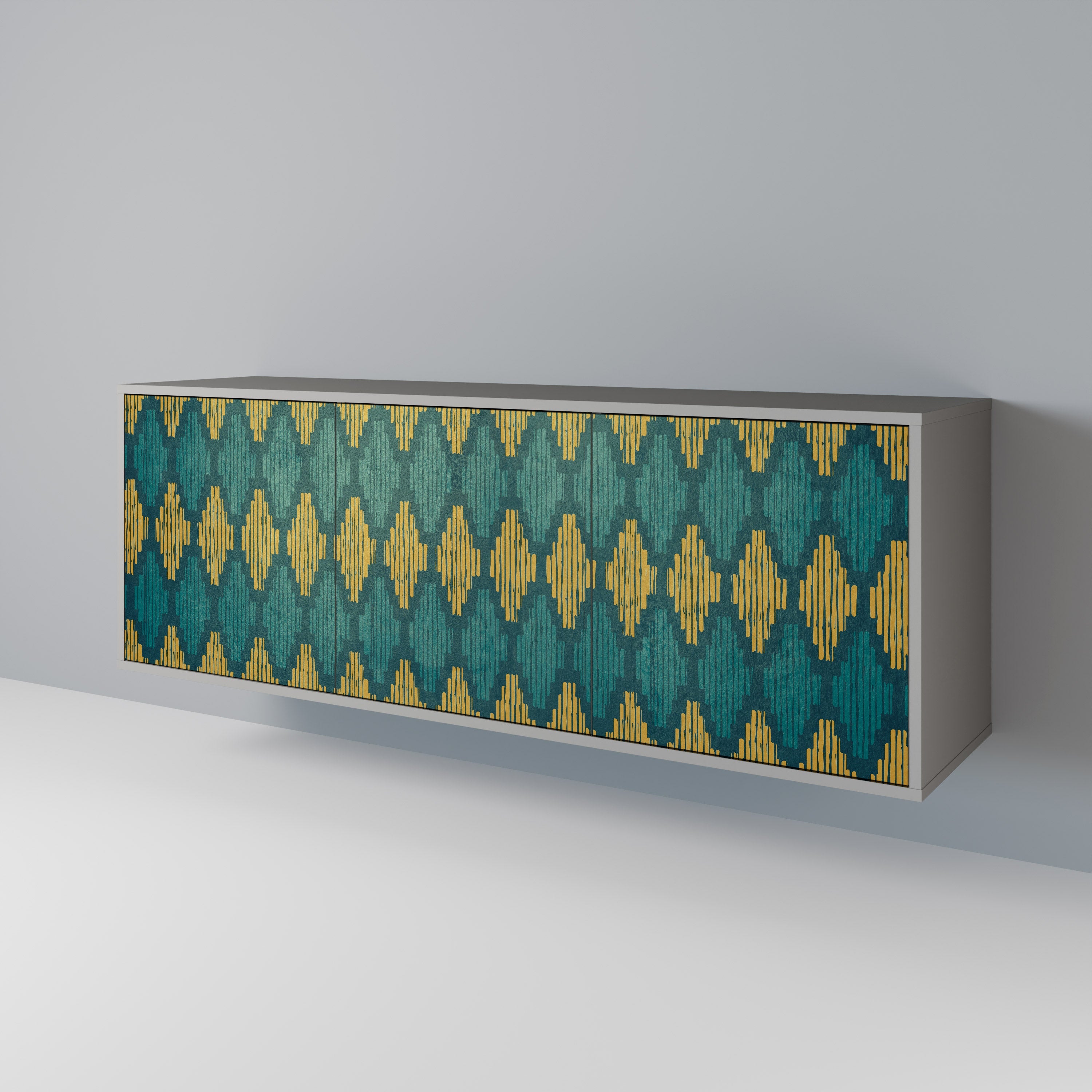 POLYGONS Sideboard mit 3 Türen in grauer Ausführung