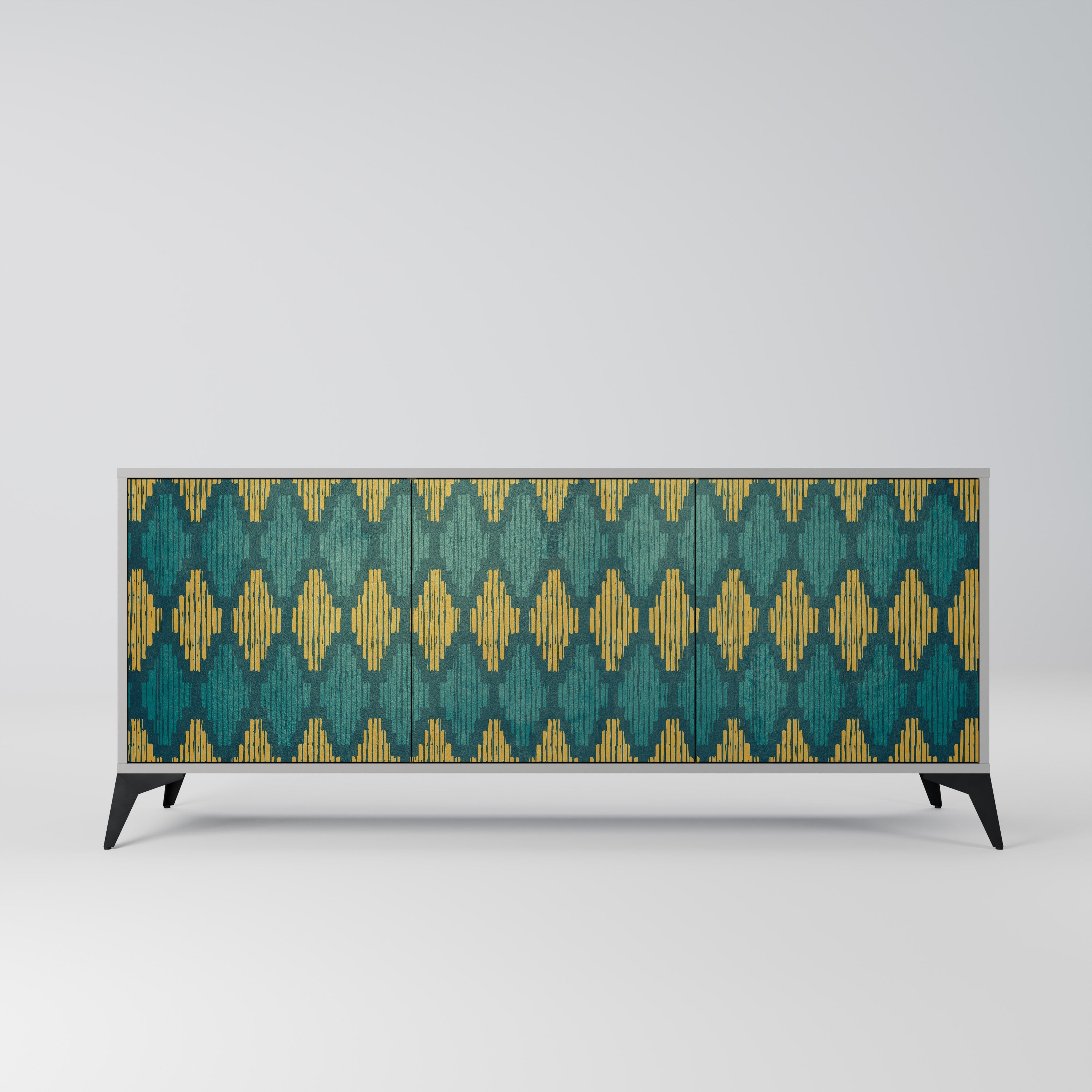 POLYGONS Sideboard mit 3 Türen in grauer Ausführung