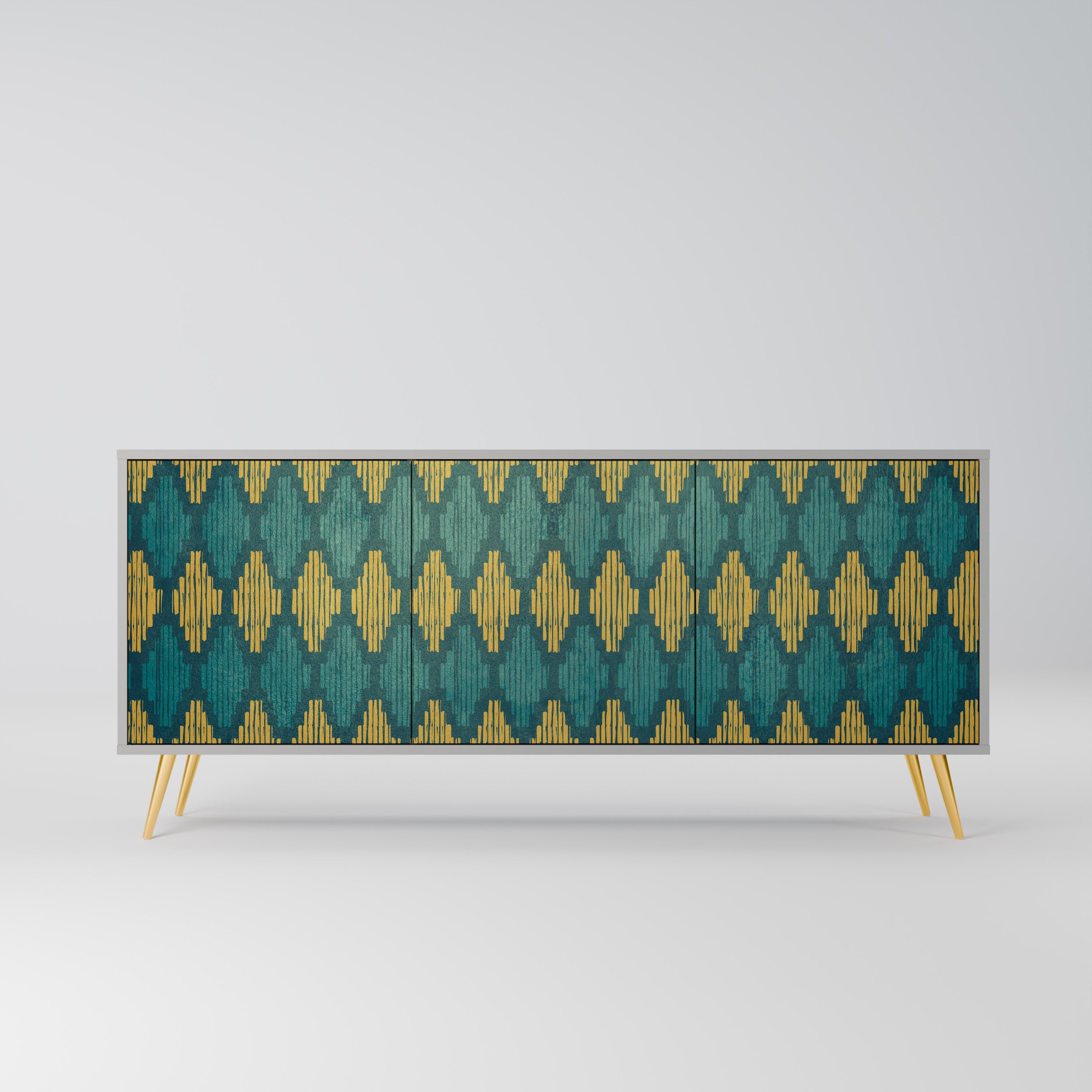 POLYGONS Sideboard mit 3 Türen in grauer Ausführung
