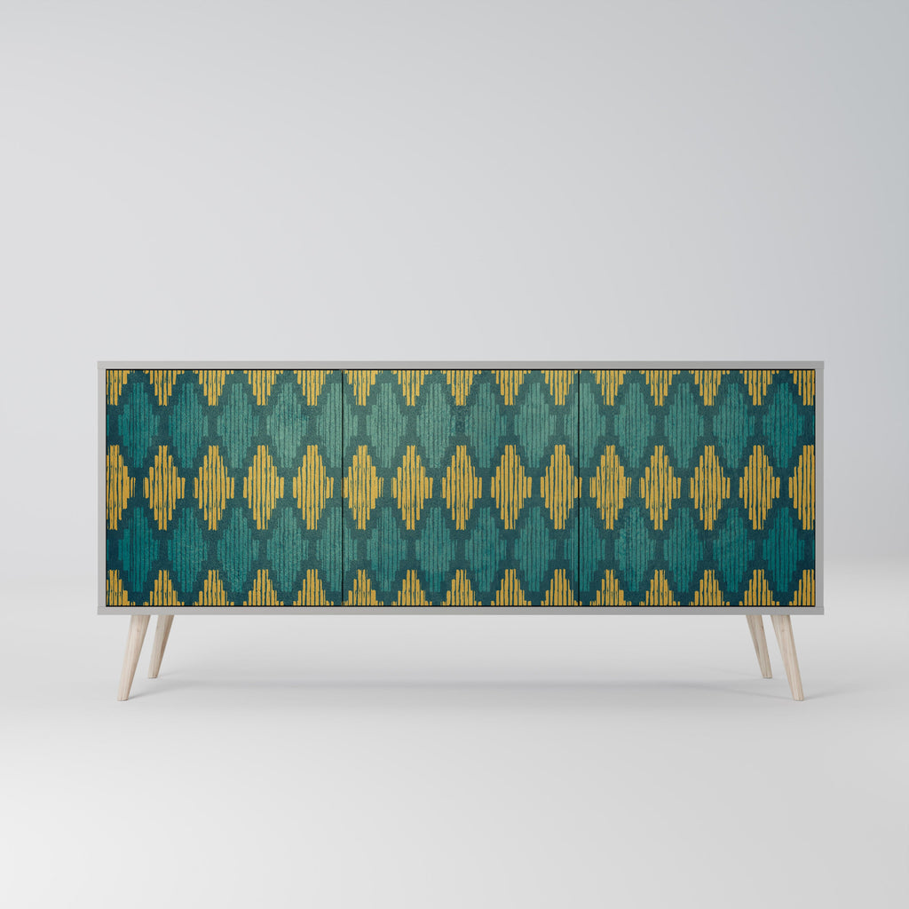POLYGONS Sideboard mit 3 Türen in grauer Ausführung