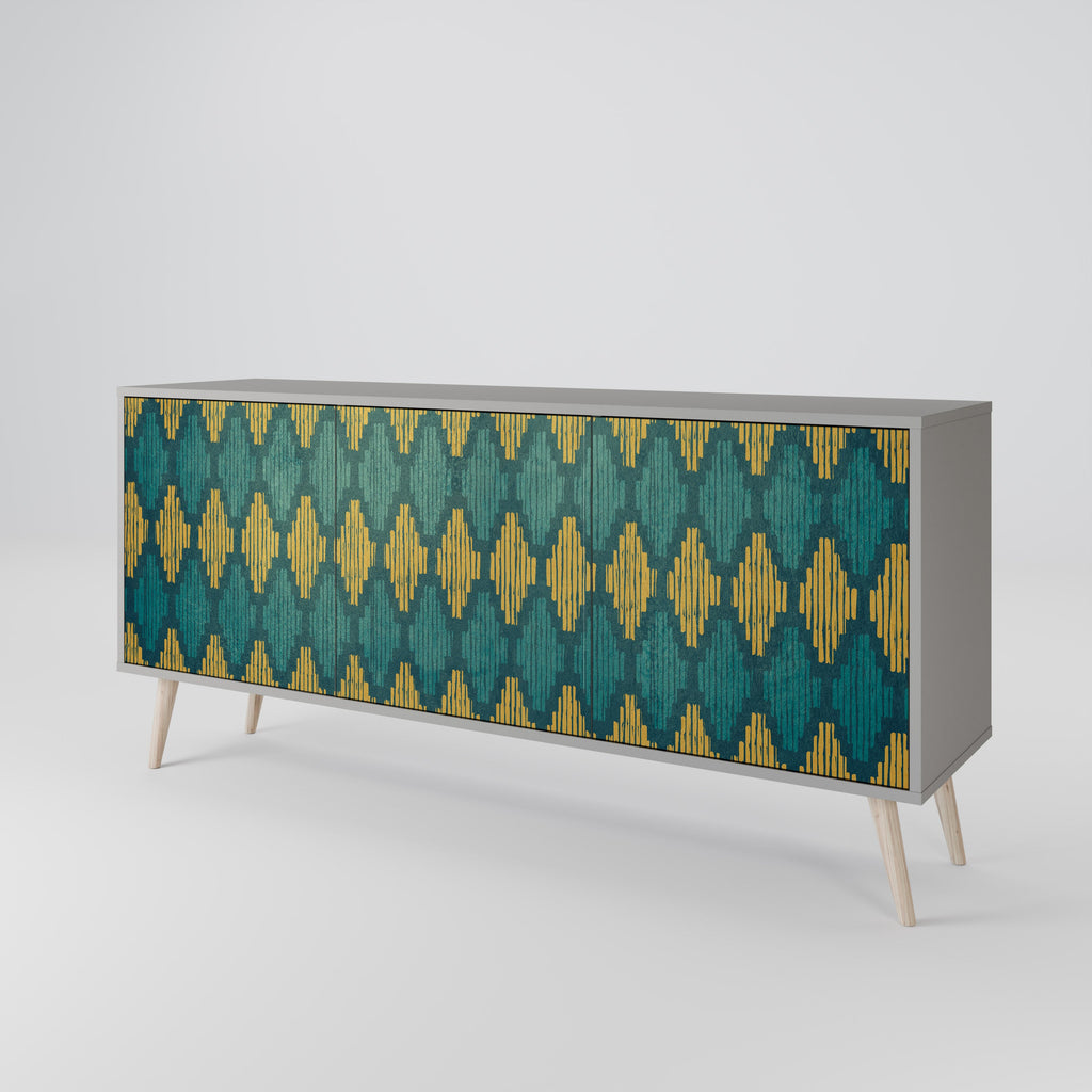 POLYGONS Sideboard mit 3 Türen in grauer Ausführung