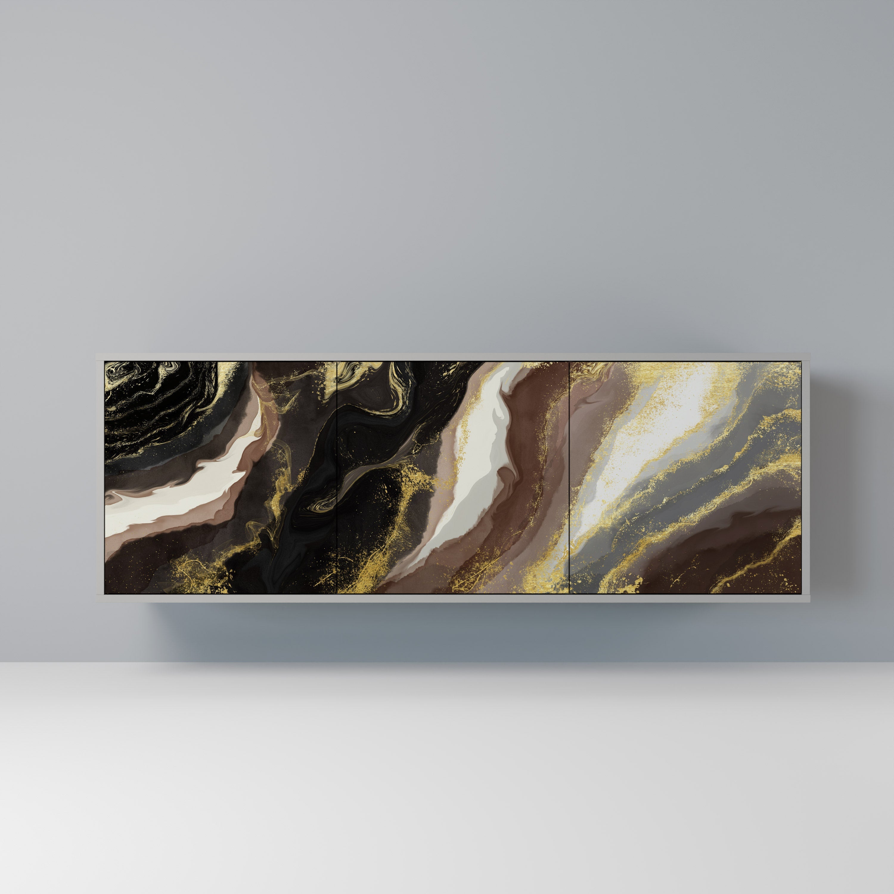 GOLD DUST 3-türiges Sideboard in grauem Finish