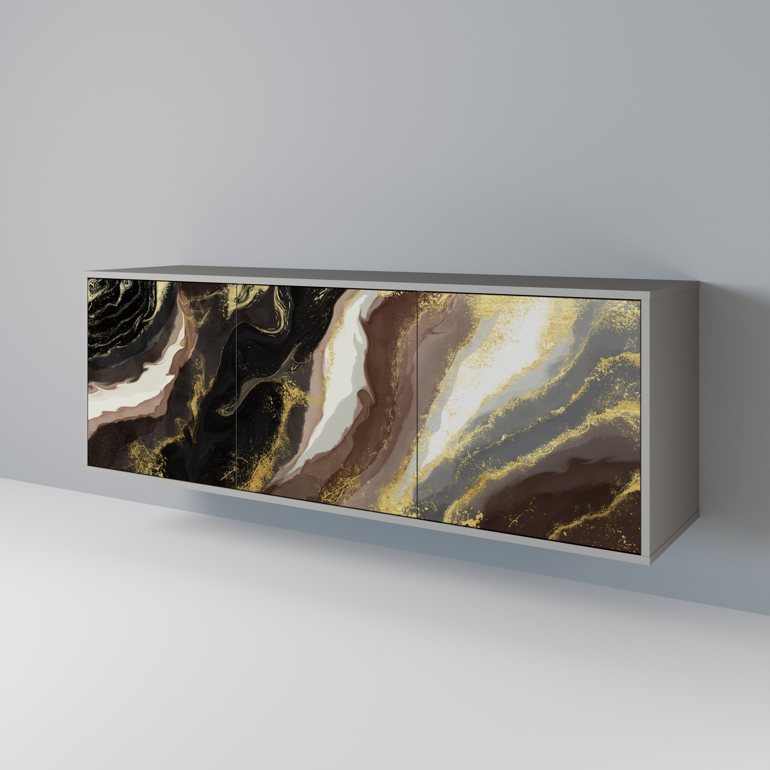 GOLD DUST 3-türiges Sideboard in grauem Finish