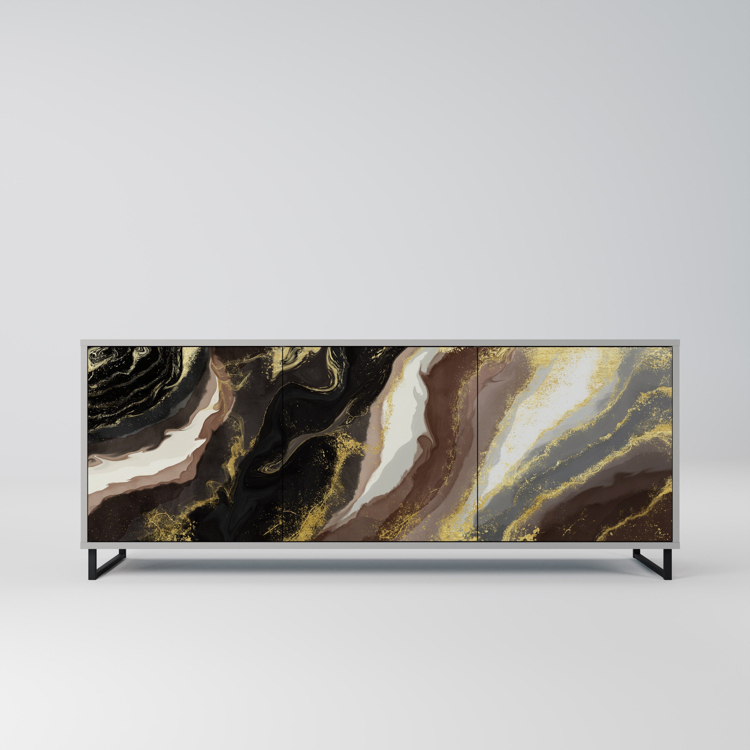 GOLD DUST 3-türiges Sideboard in grauem Finish