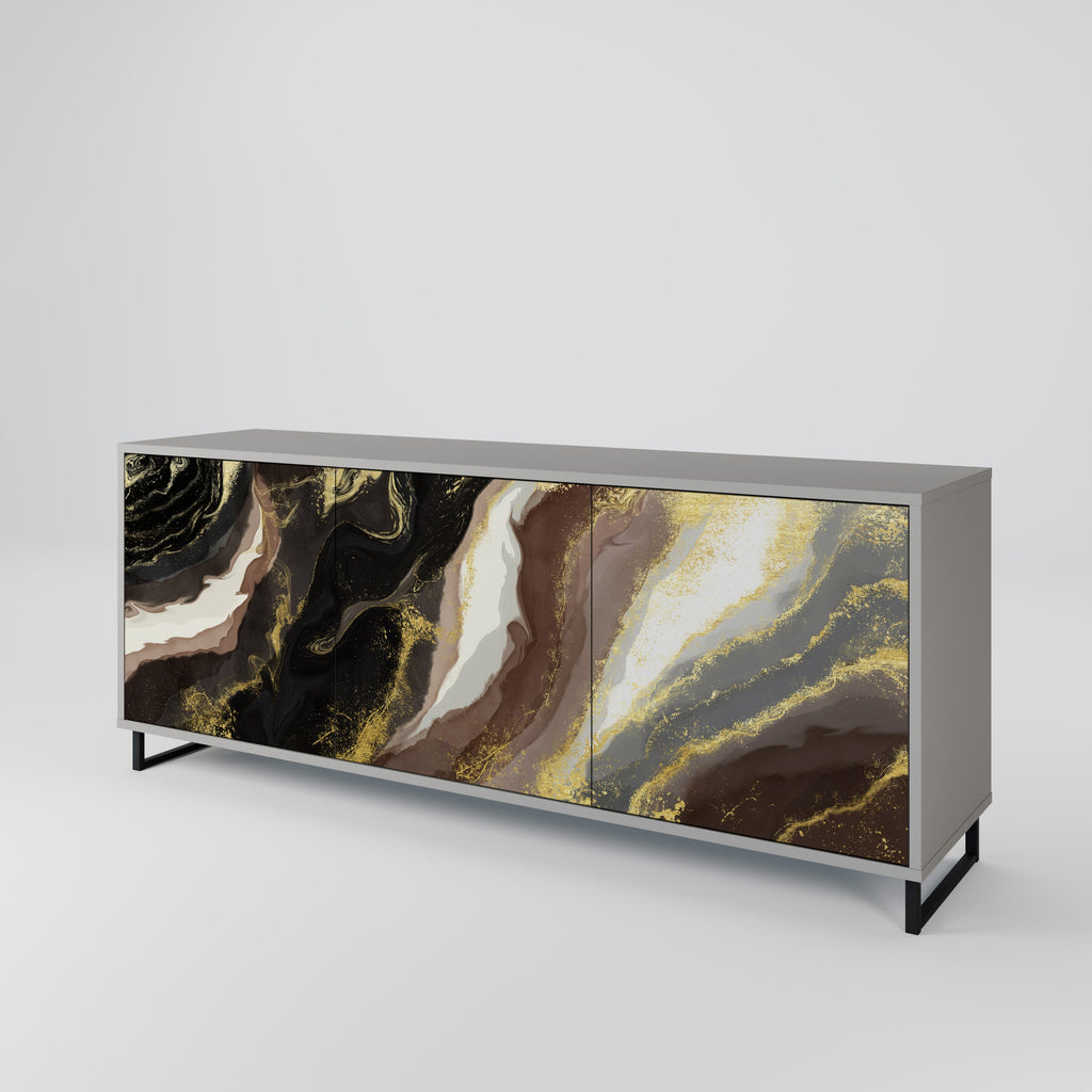 GOLD DUST 3-türiges Sideboard in grauem Finish