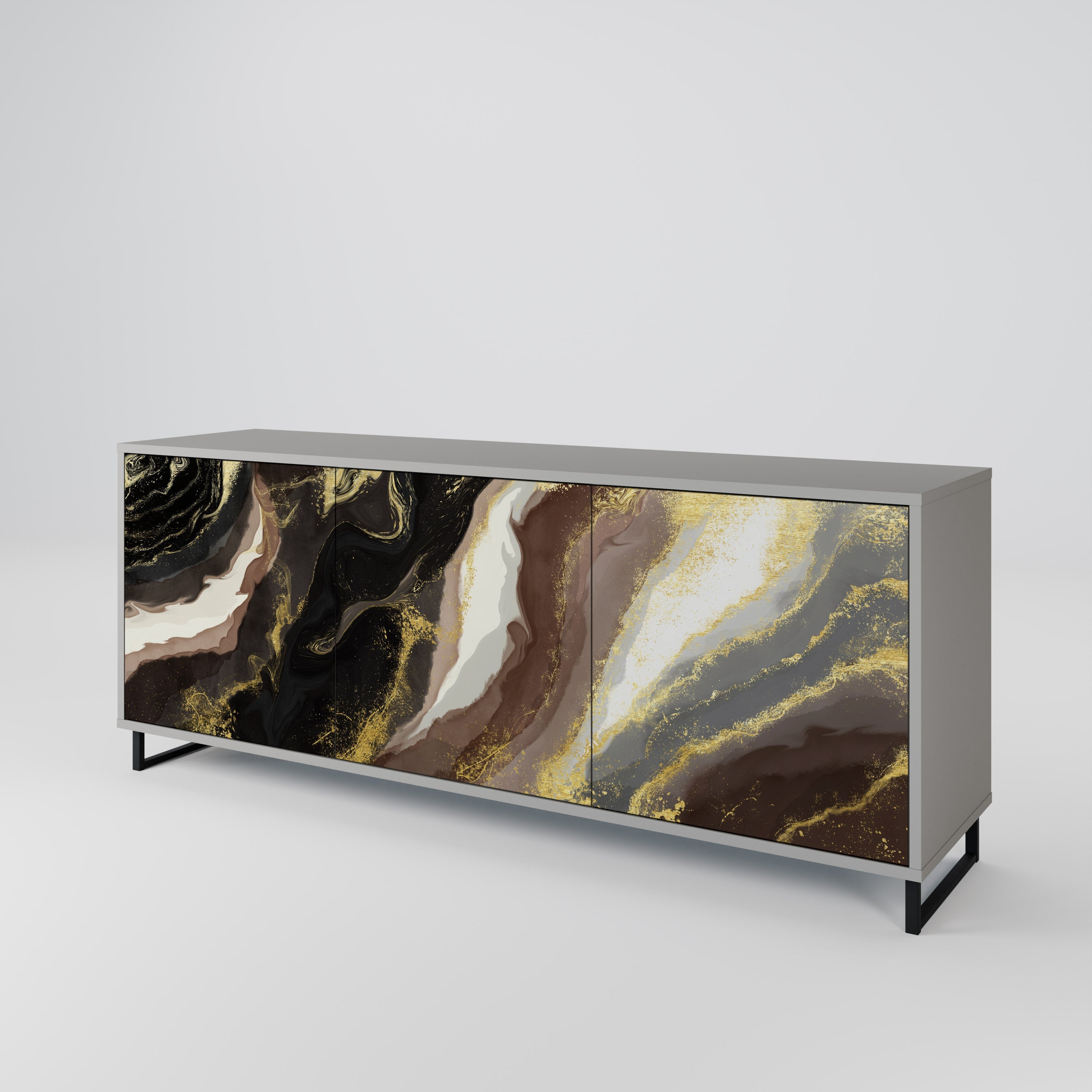 GOLD DUST 3-türiges Sideboard in grauem Finish
