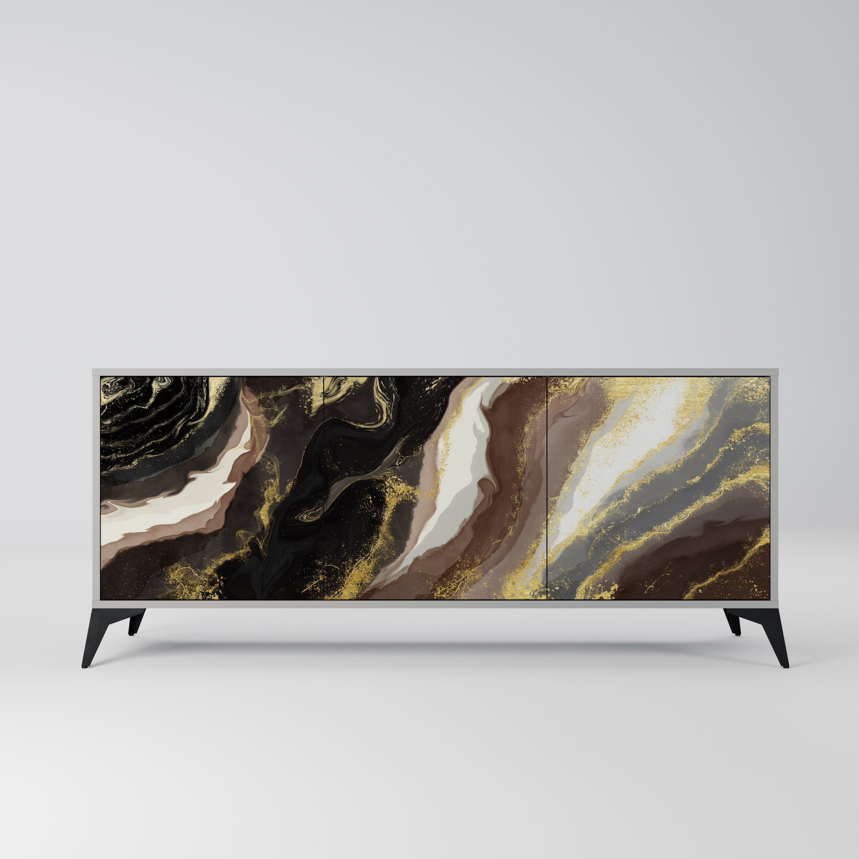 GOLD DUST 3-türiges Sideboard in grauem Finish