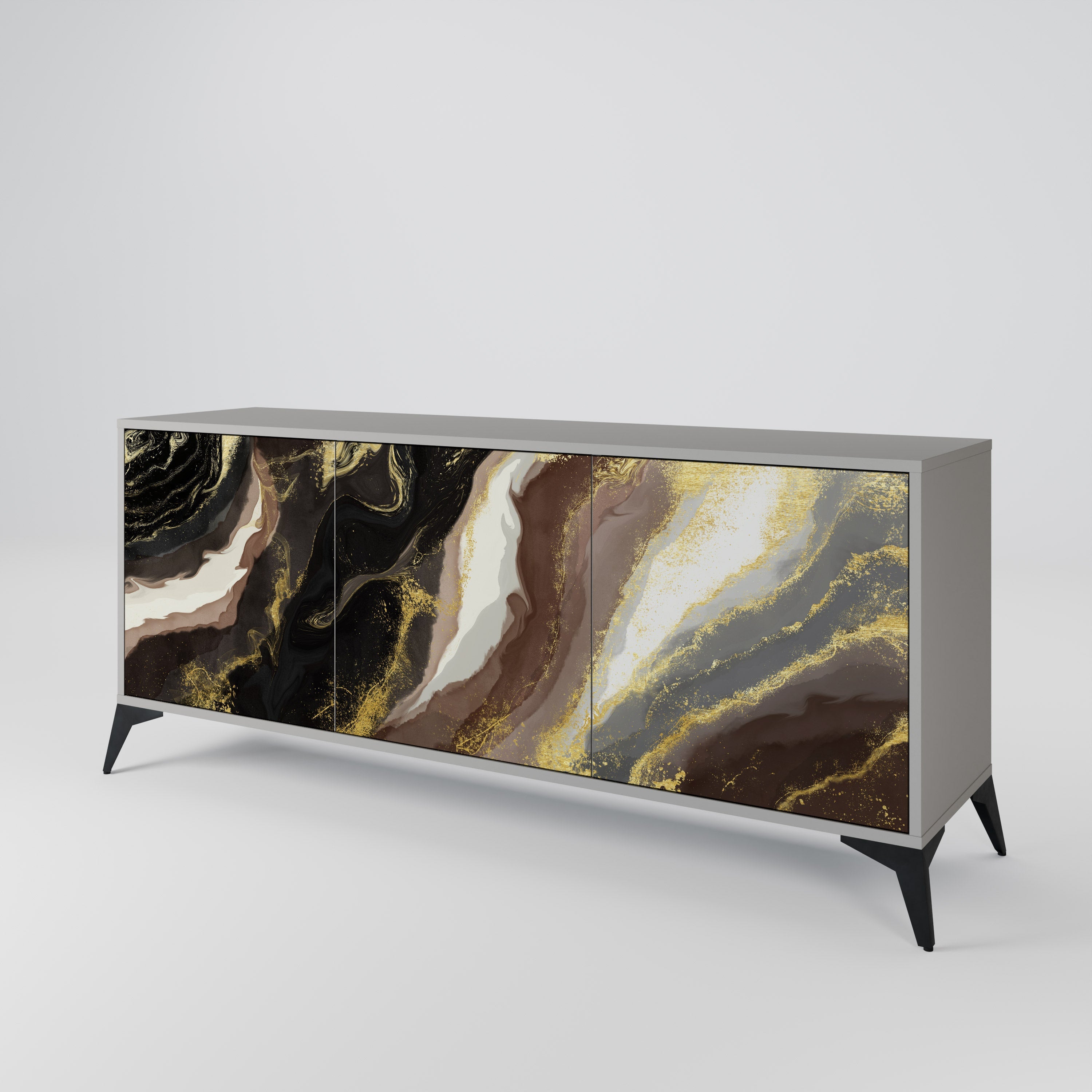 GOLD DUST 3-türiges Sideboard in grauem Finish