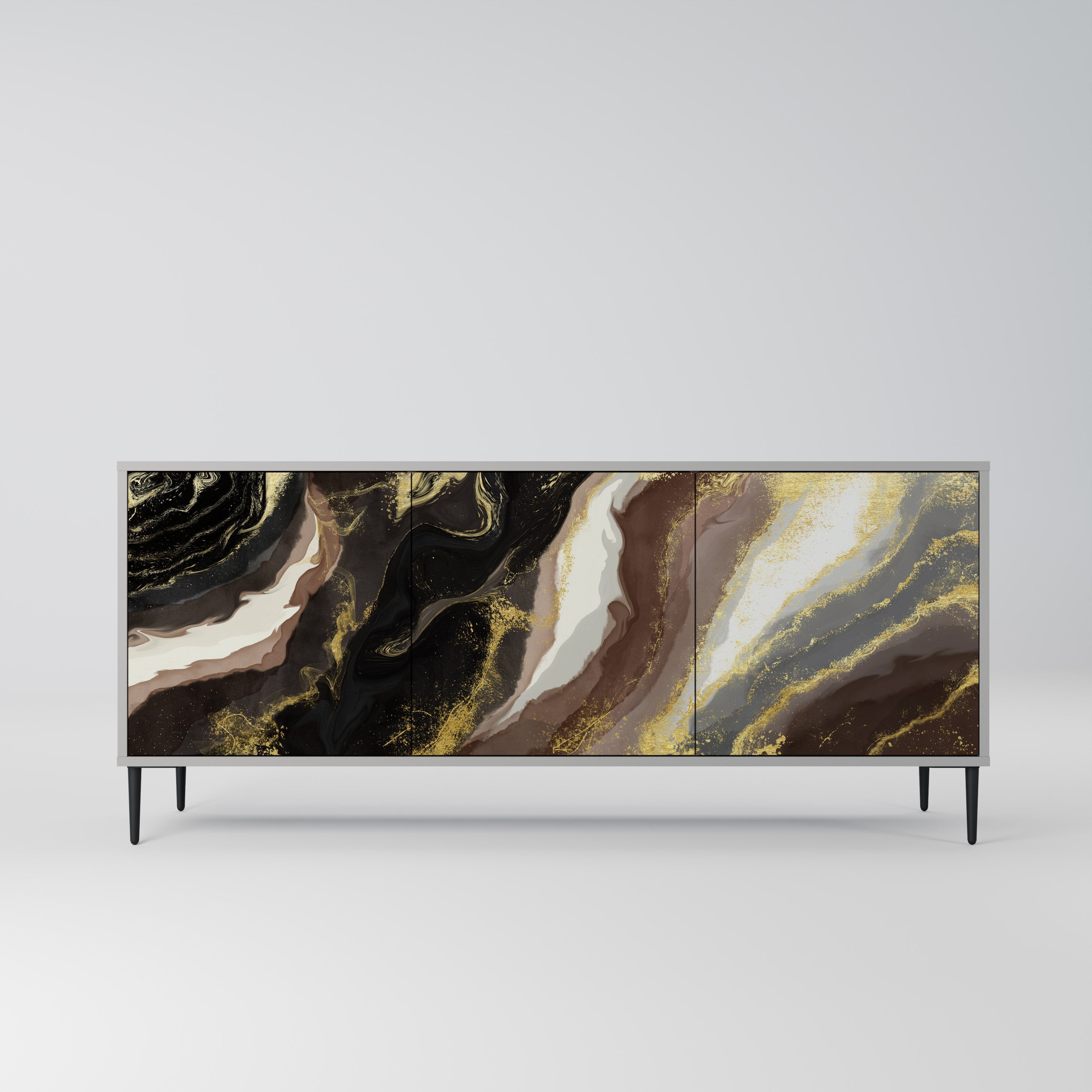 GOLD DUST 3-türiges Sideboard in grauem Finish