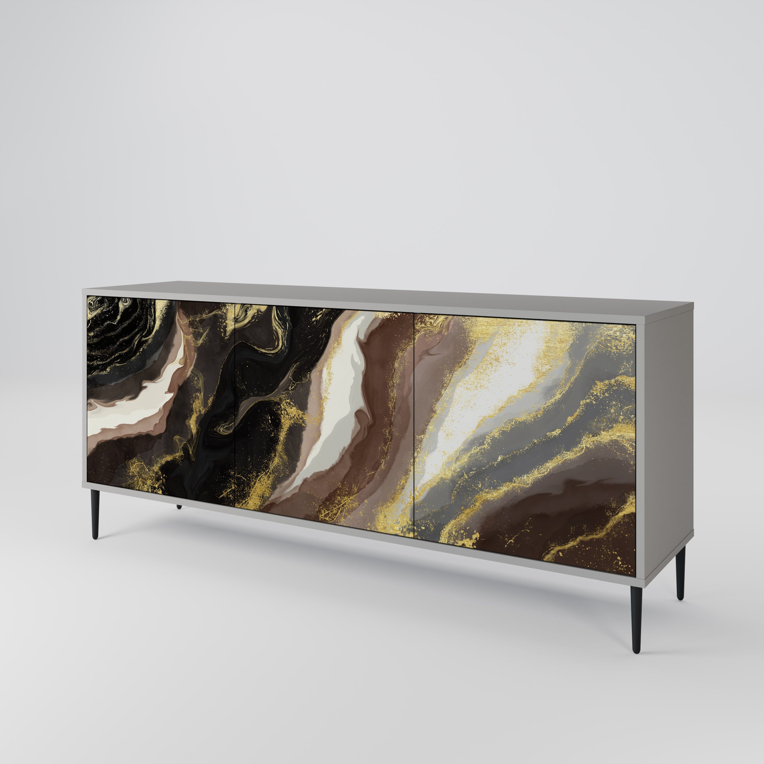 GOLD DUST 3-türiges Sideboard in grauem Finish