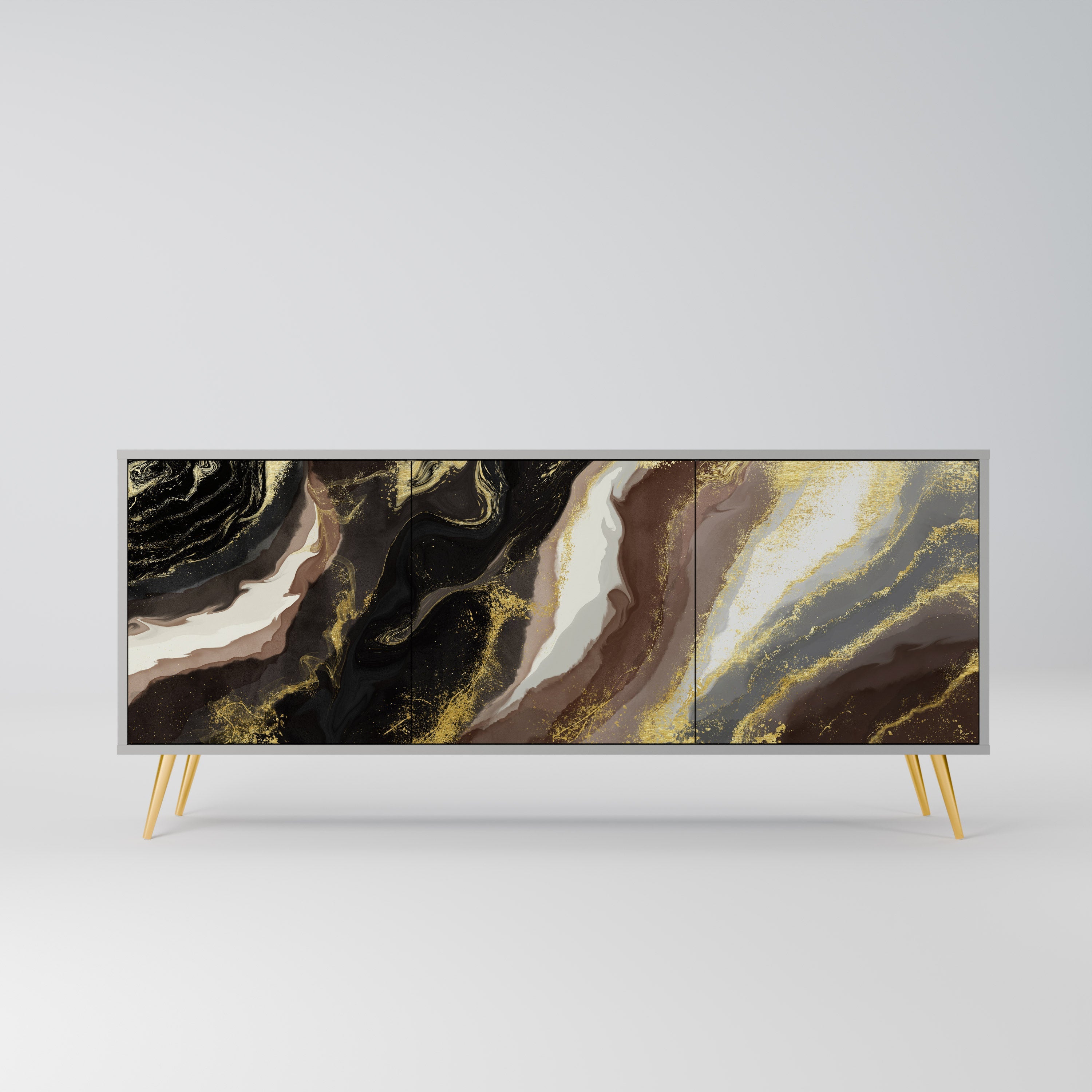 GOLD DUST 3-türiges Sideboard in grauem Finish