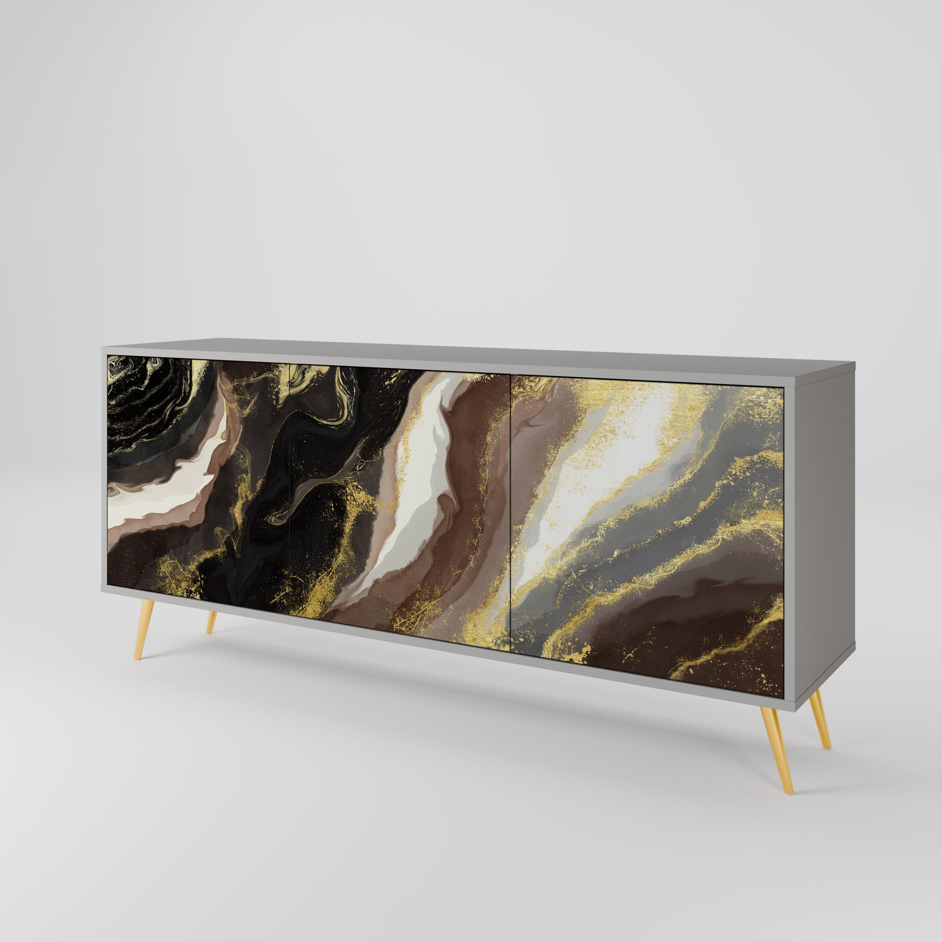 GOLD DUST 3-türiges Sideboard in grauem Finish