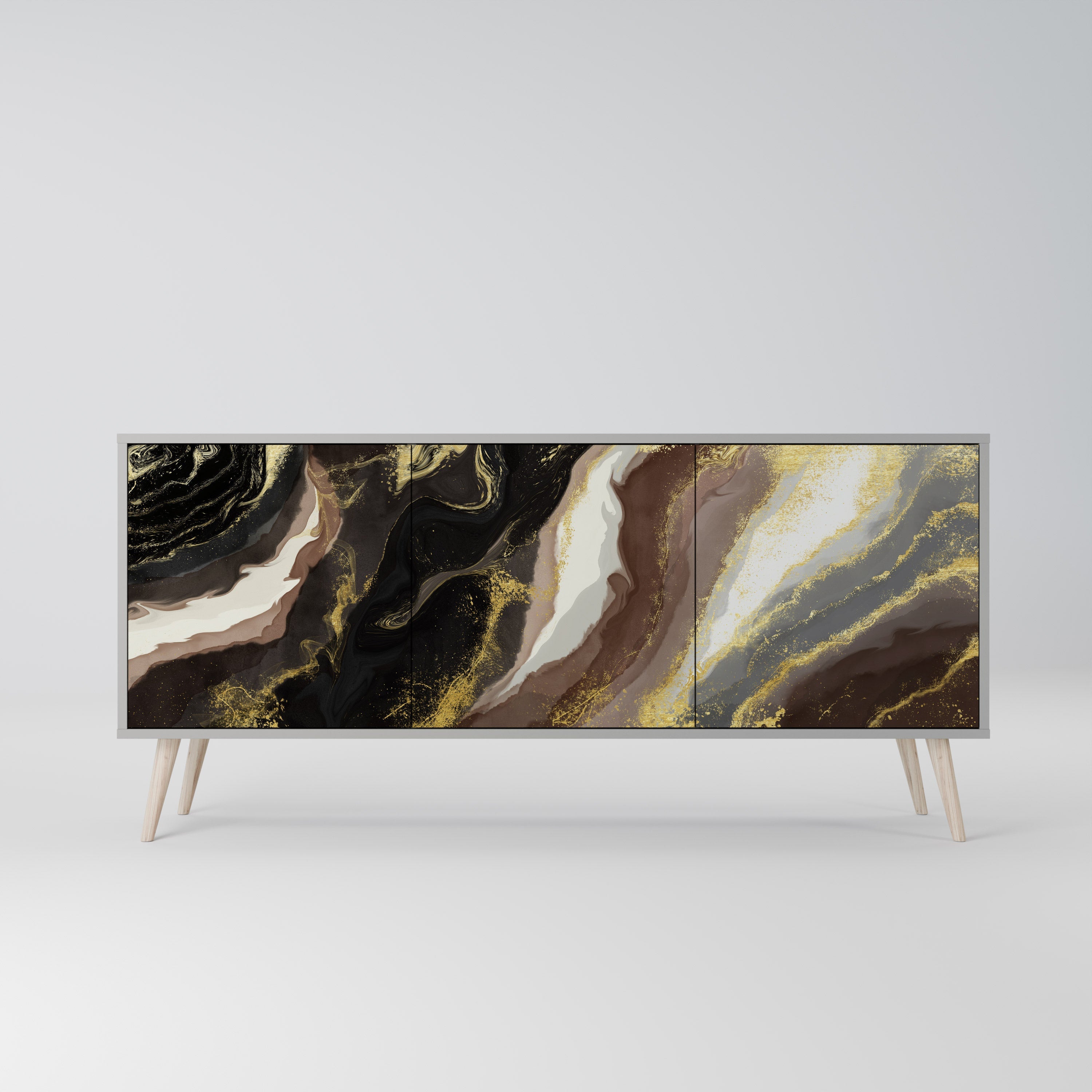 GOLD DUST 3-türiges Sideboard in grauem Finish