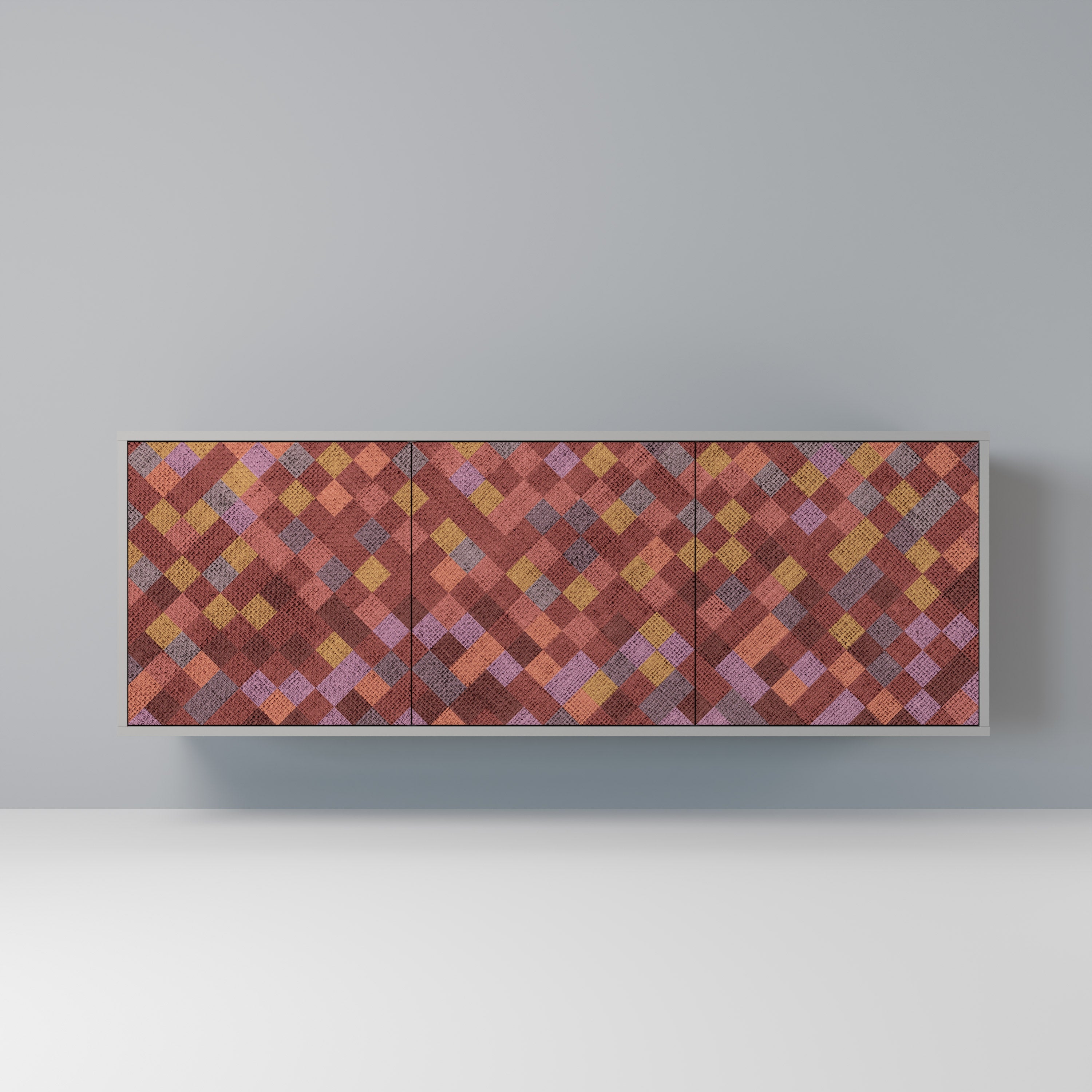 PAINTED SQUARES 3-türiges Sideboard in grauer Ausführung