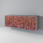 PAINTED SQUARES Sideboard mit 3 Türen in Grau