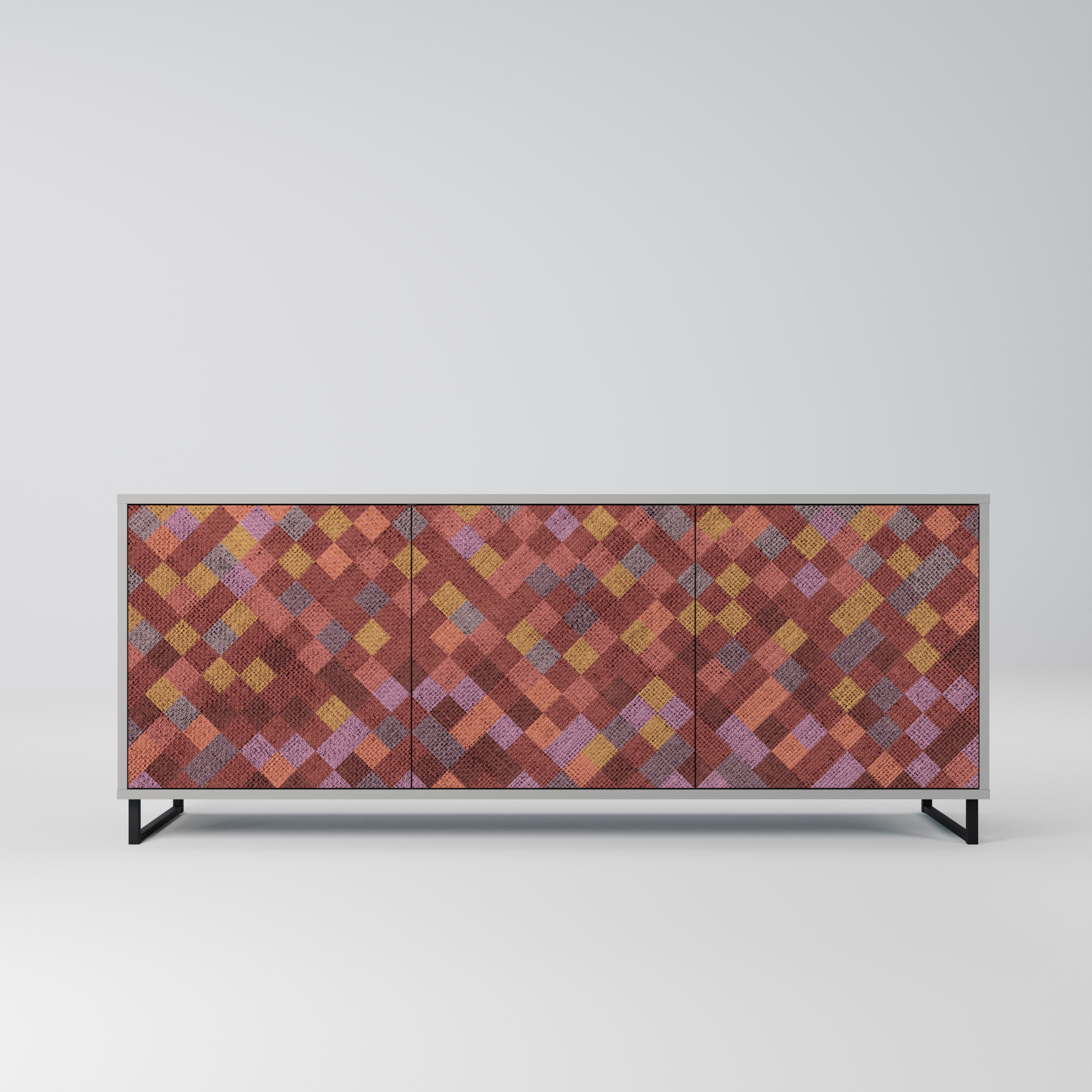 PAINTED SQUARES 3-türiges Sideboard in grauer Ausführung