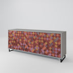 PAINTED SQUARES Sideboard mit 3 Türen in Grau