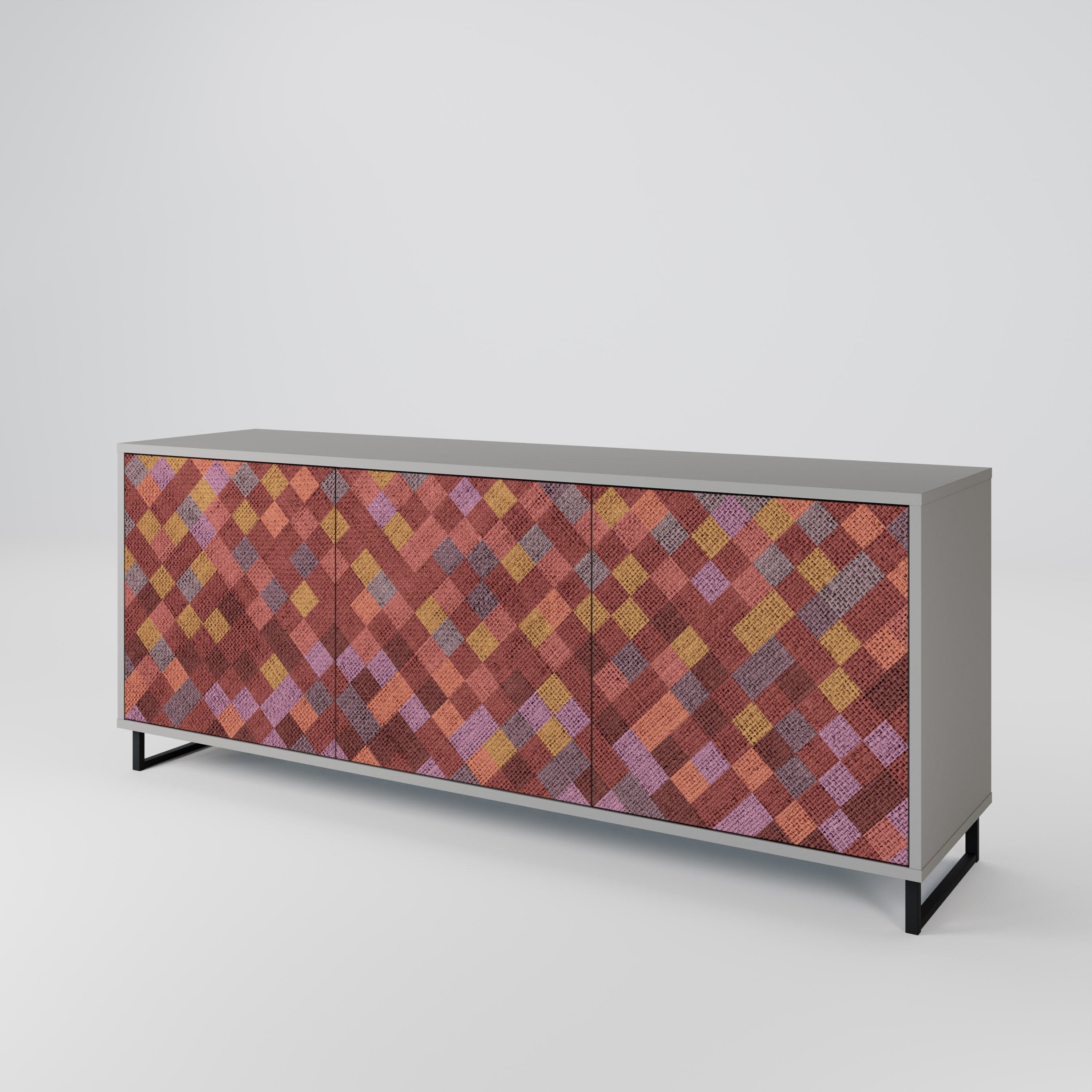 PAINTED SQUARES 3-türiges Sideboard in grauer Ausführung