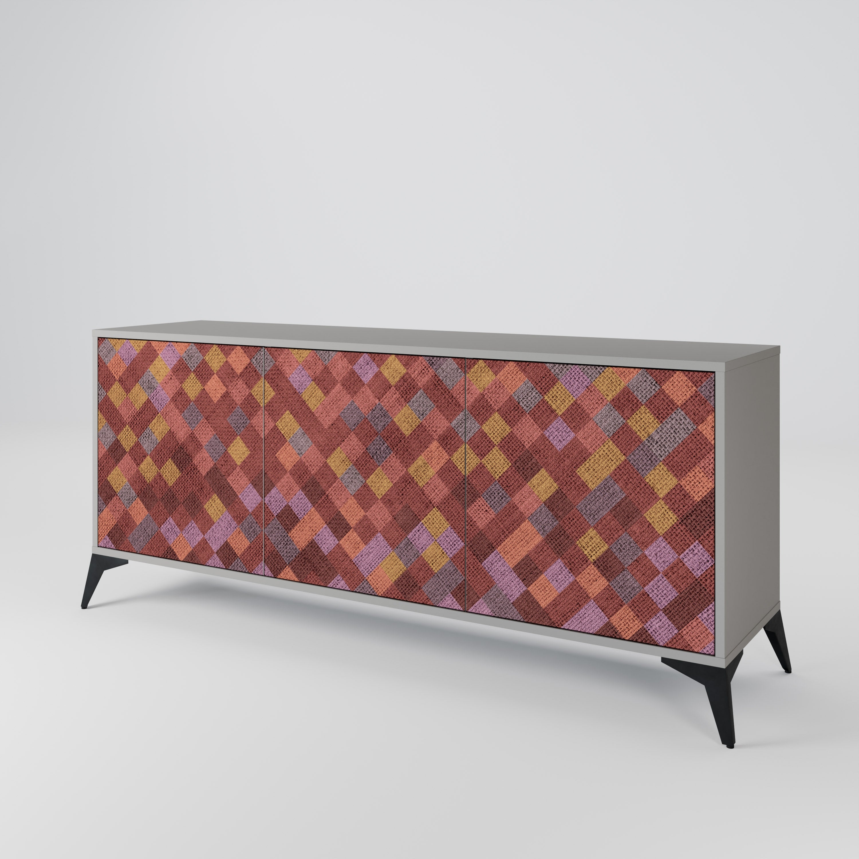 PAINTED SQUARES 3-türiges Sideboard in grauer Ausführung