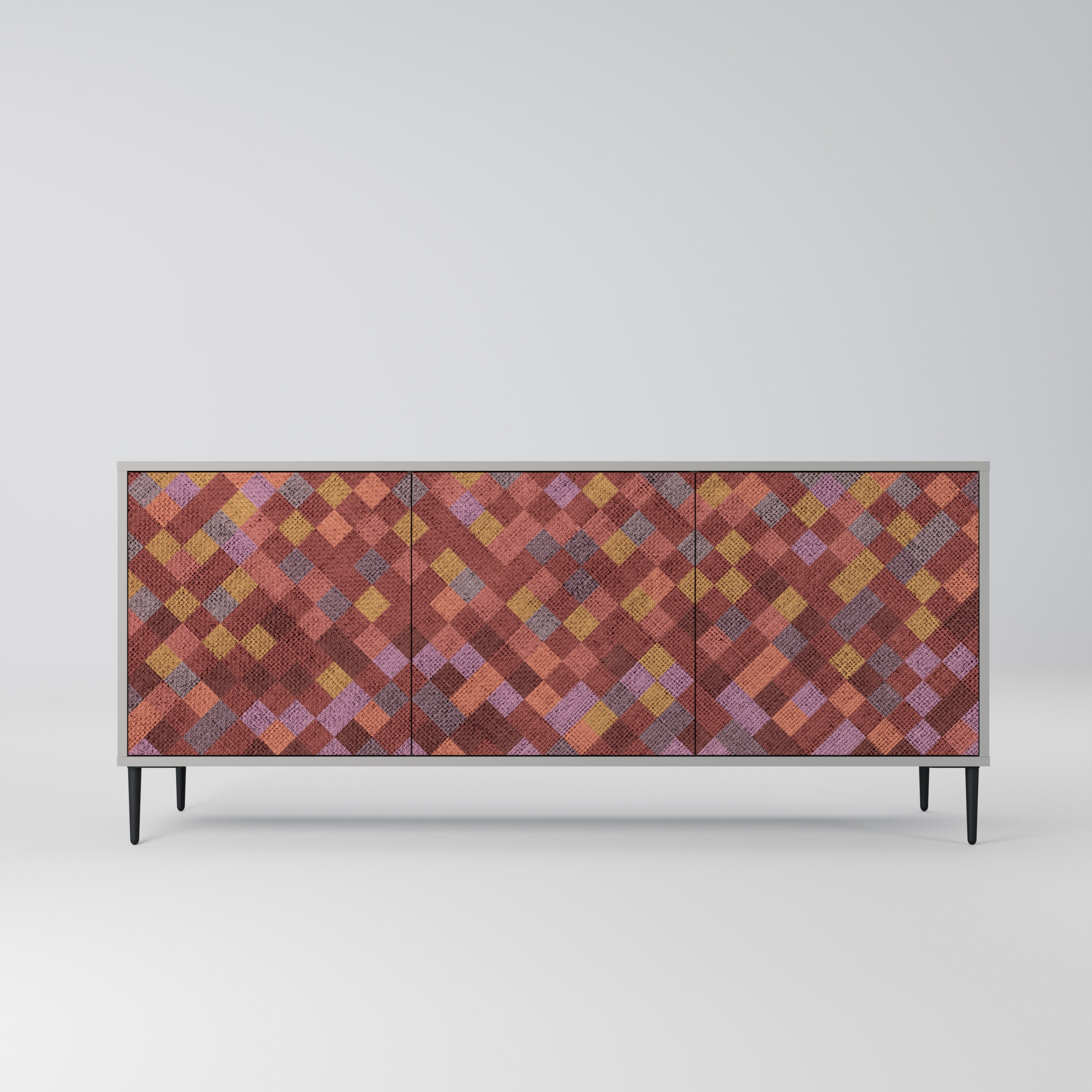 PAINTED SQUARES 3-türiges Sideboard in grauer Ausführung