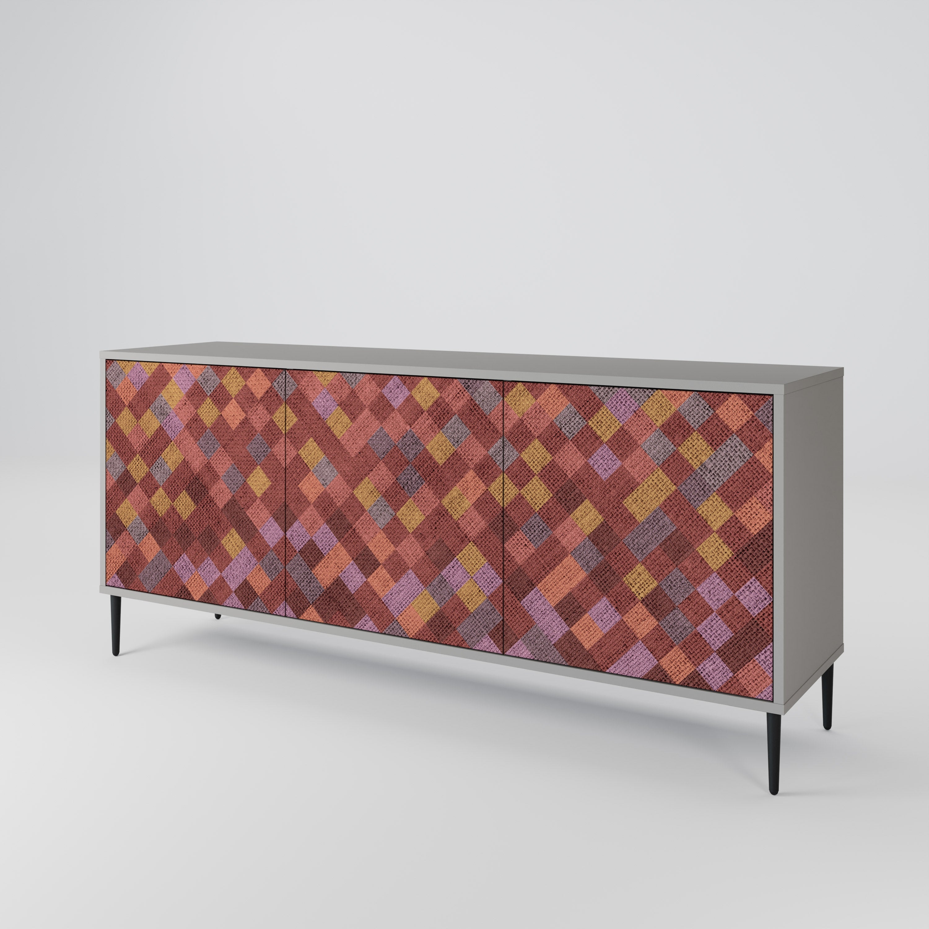 PAINTED SQUARES 3-türiges Sideboard in grauer Ausführung