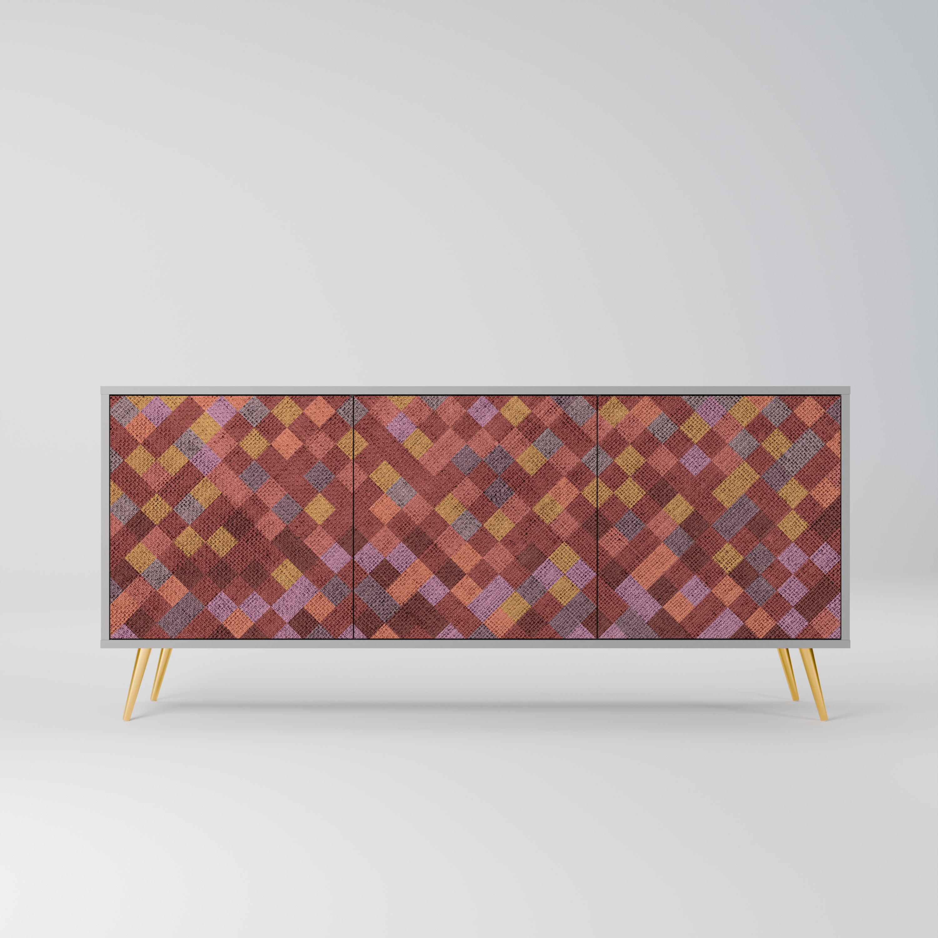 PAINTED SQUARES 3-türiges Sideboard in grauer Ausführung