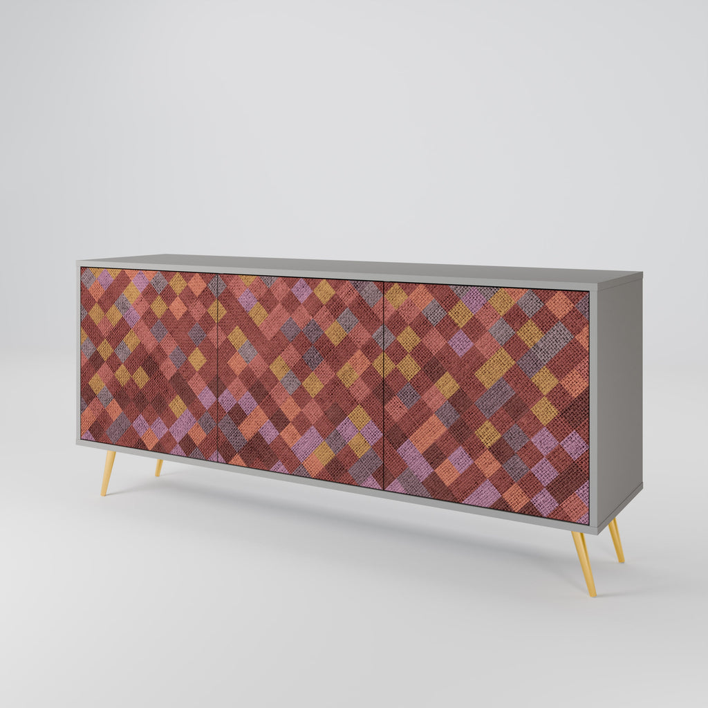 PAINTED SQUARES 3-türiges Sideboard in grauer Ausführung