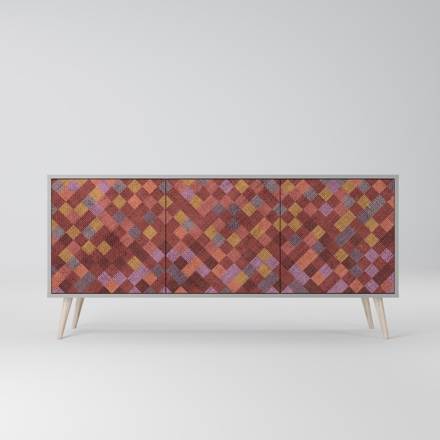 PAINTED SQUARES 3-türiges Sideboard