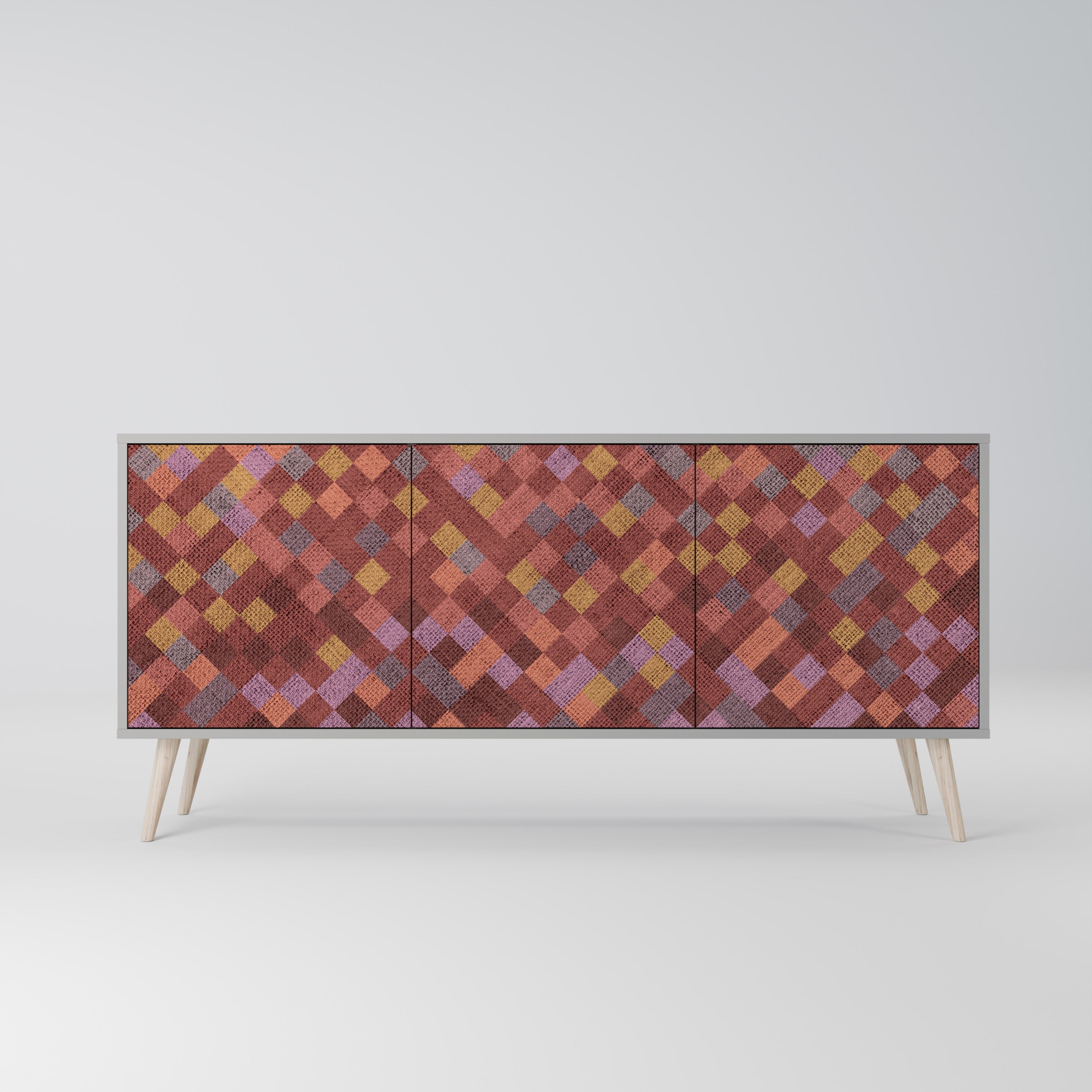 PAINTED SQUARES 3-türiges Sideboard in grauer Ausführung