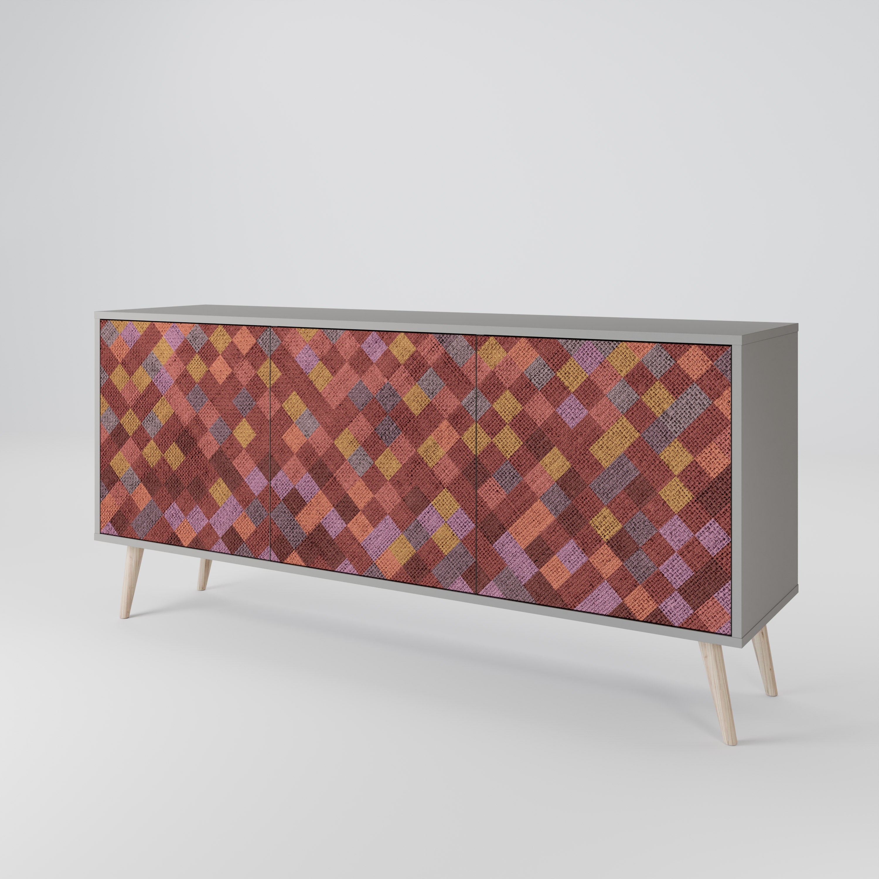 PAINTED SQUARES 3-türiges Sideboard in grauer Ausführung