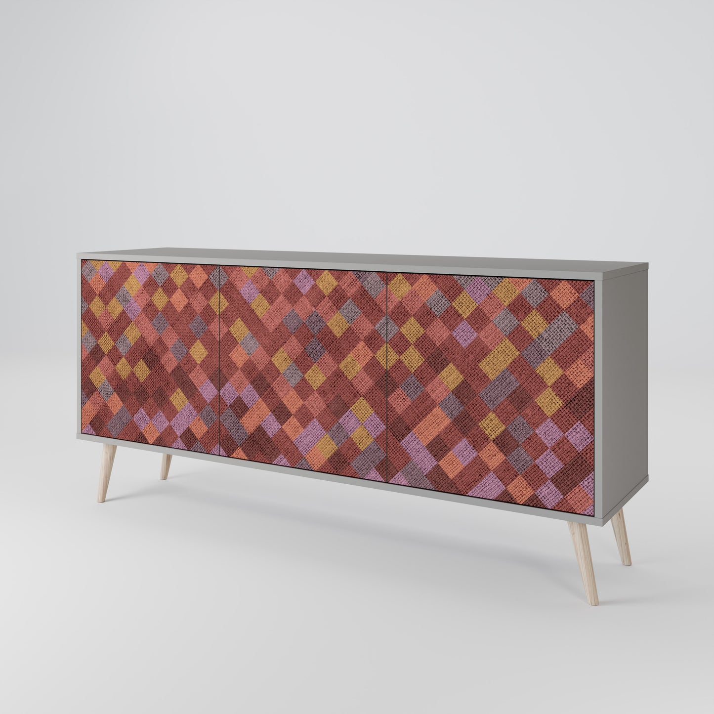 PAINTED SQUARES 3-türiges Sideboard