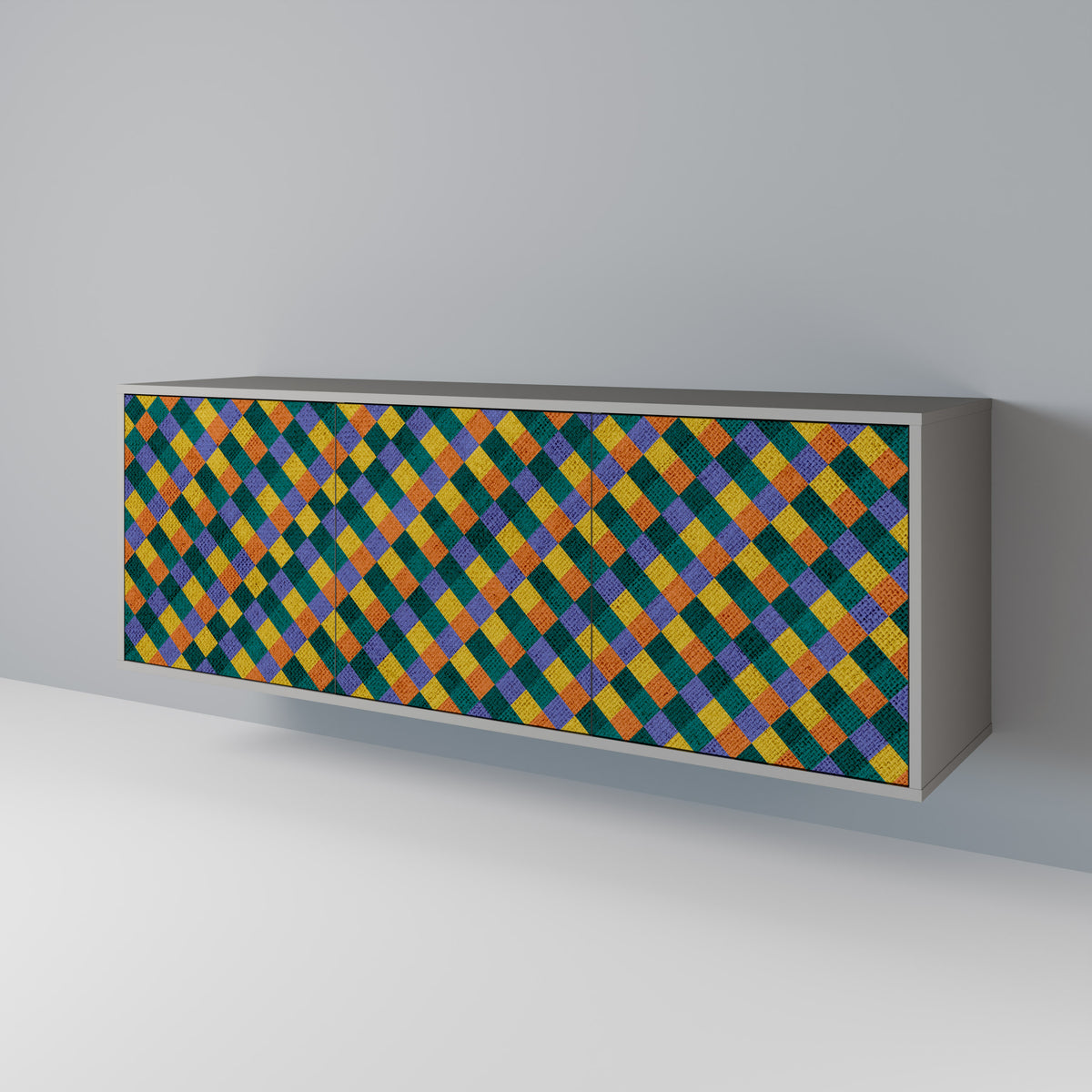 PAINTED SQUARES MIX 3-türiges Sideboard